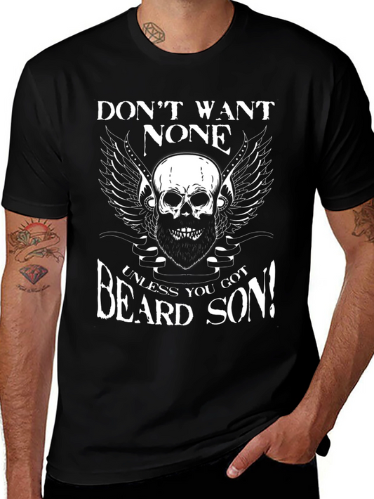 Beard Skull Graphic Tee - Dont Want None