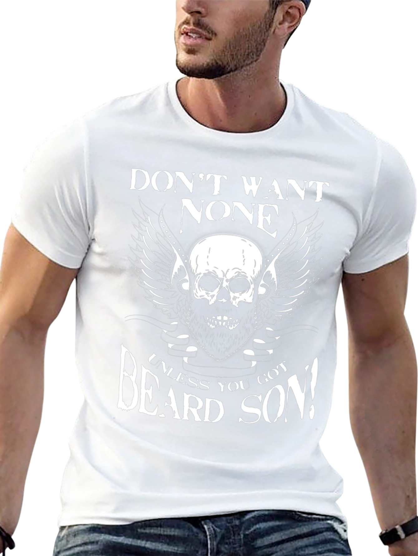 Beard Skull Graphic Tee - Dont Want None