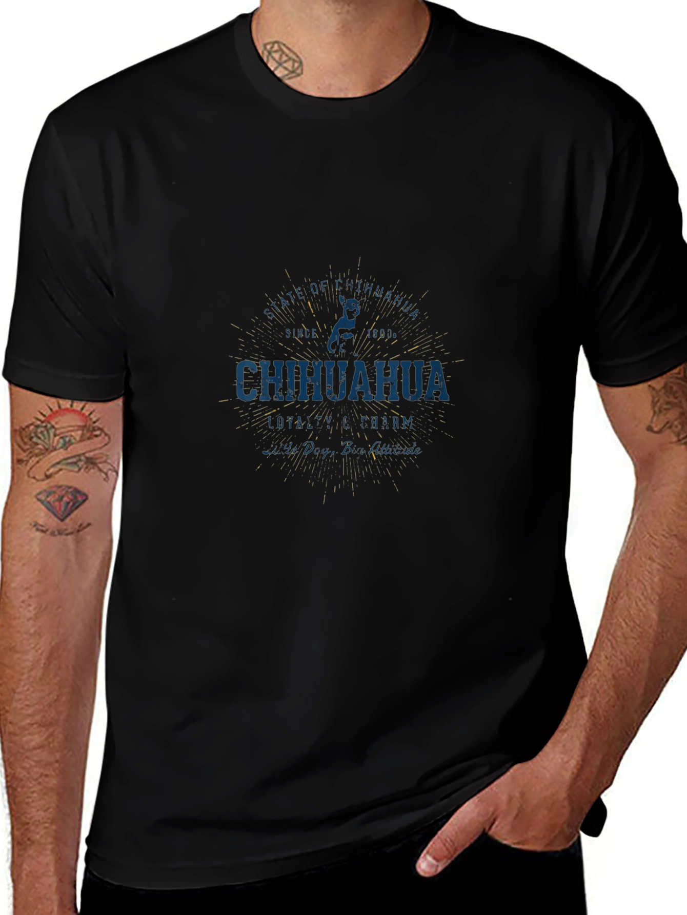 Chihuahua Graphic Tee - Soft Cotton Black T-Shirt