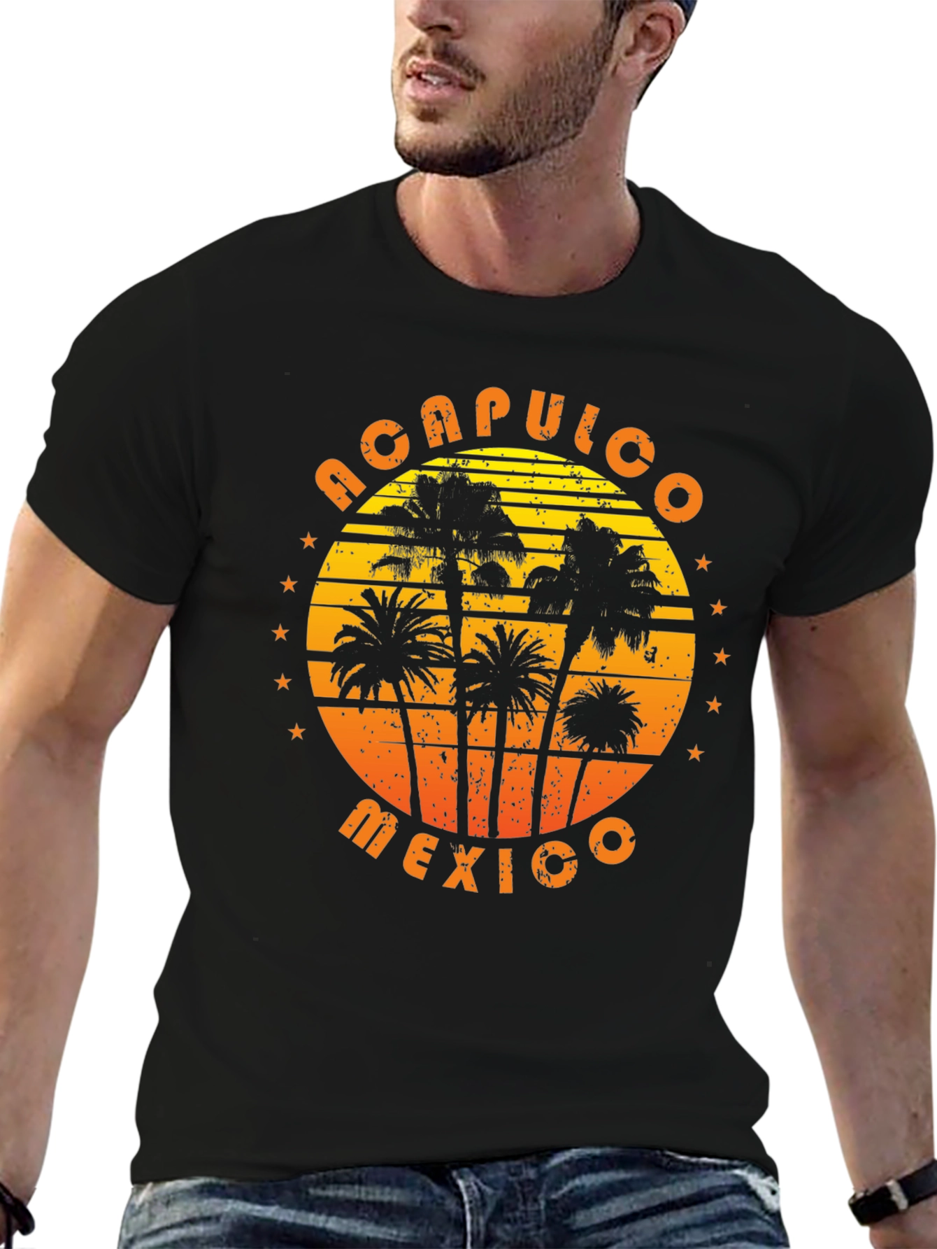 Acapulco Mexico Palm Tree Graphic T-Shirt
