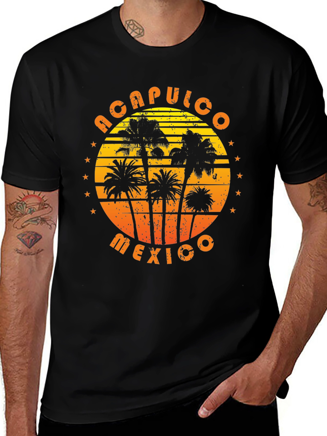 Acapulco Mexico Palm Tree Graphic T-Shirt