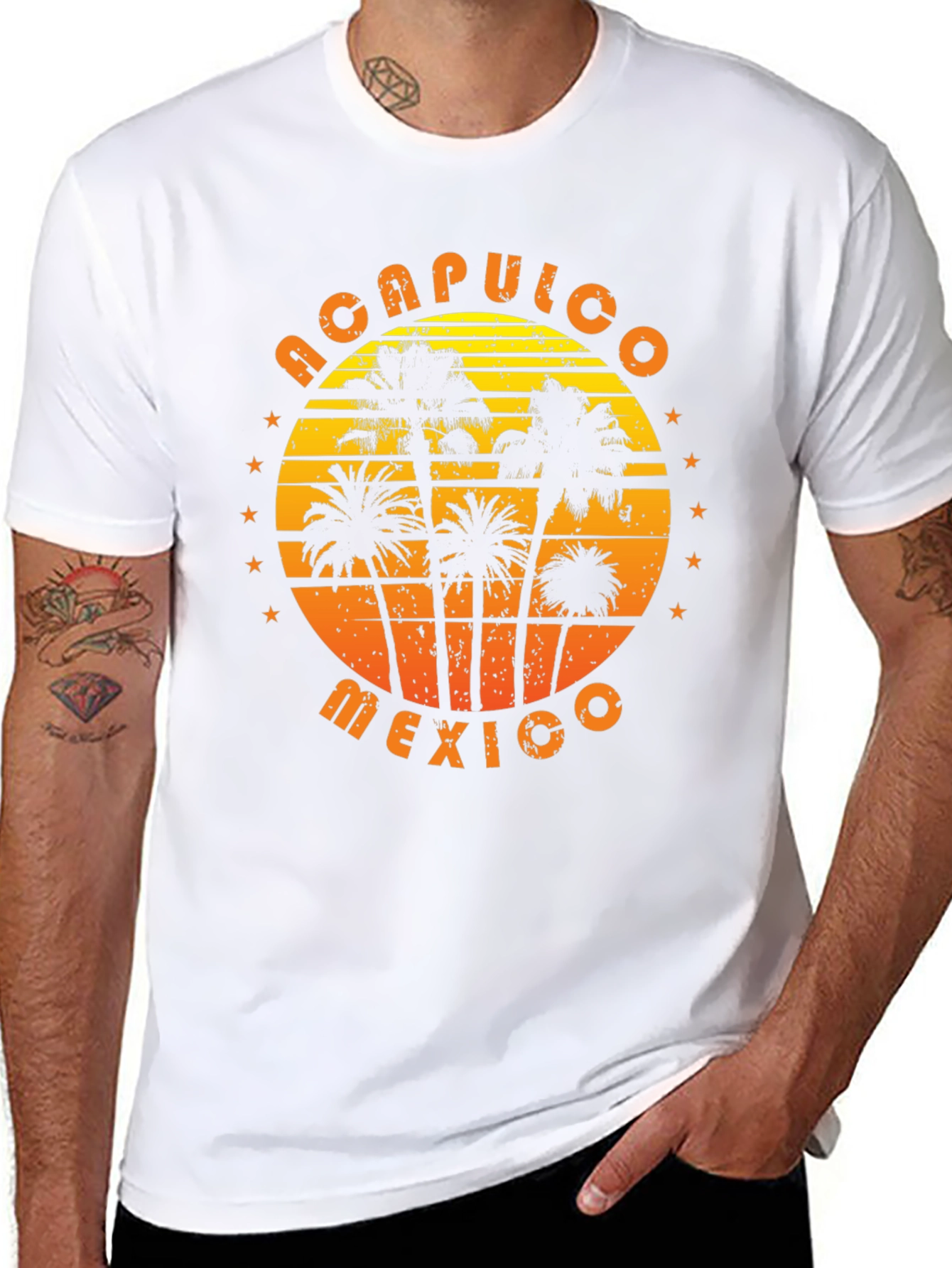 Acapulco Mexico Palm Tree Graphic T-Shirt