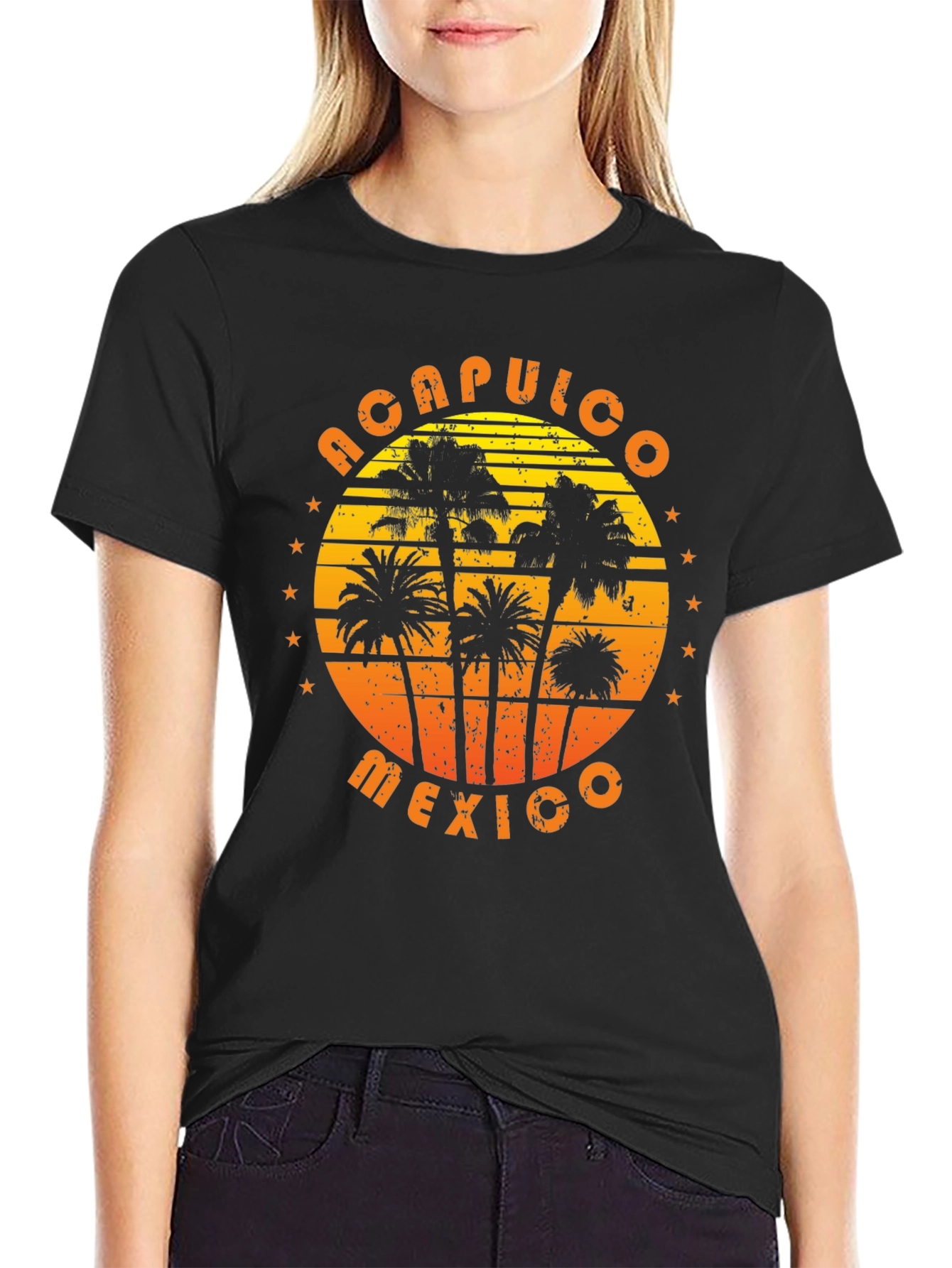 Acapulco Mexico Palm Tree Graphic T-Shirt
