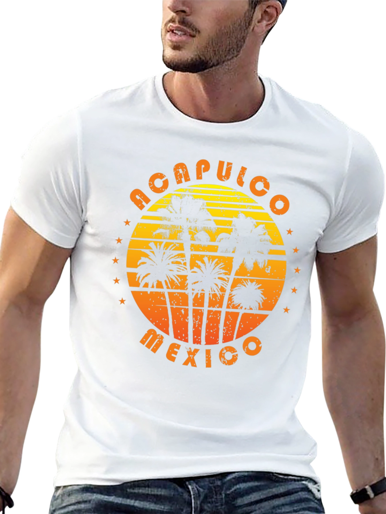 Acapulco Mexico Palm Tree Graphic T-Shirt