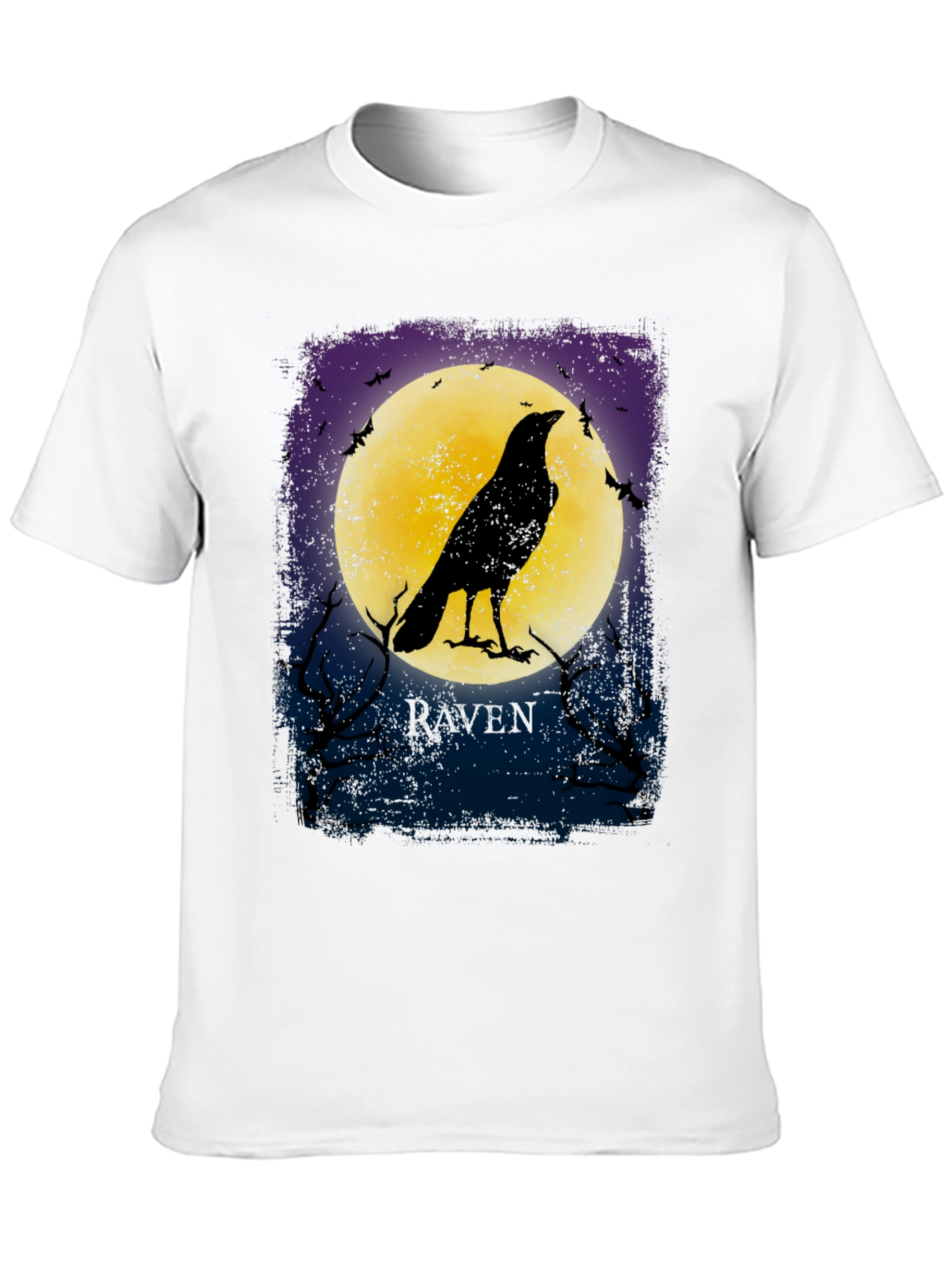 Raven Moon Graphic T-Shirt Black