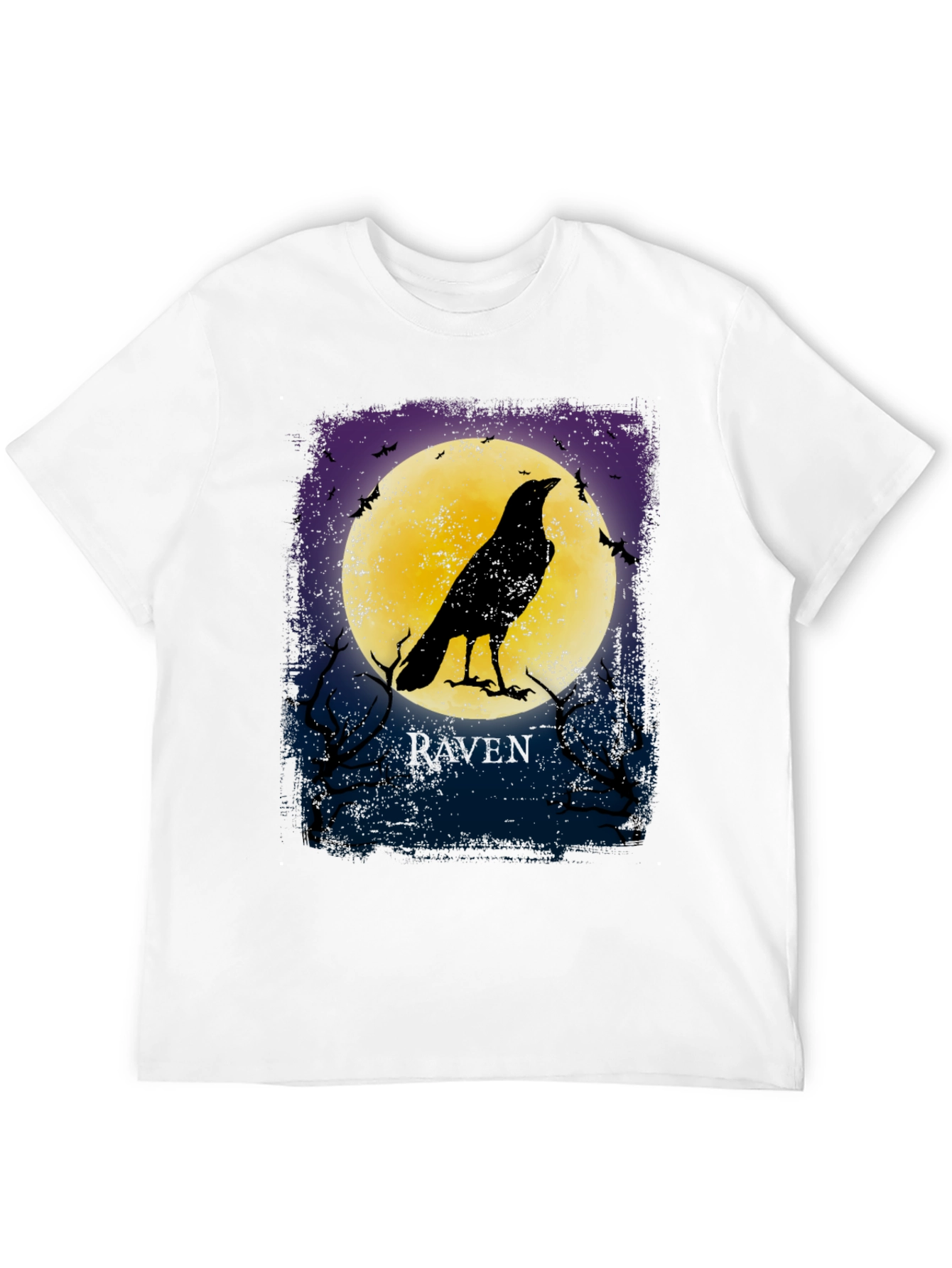 Raven Moon Graphic T-Shirt Black