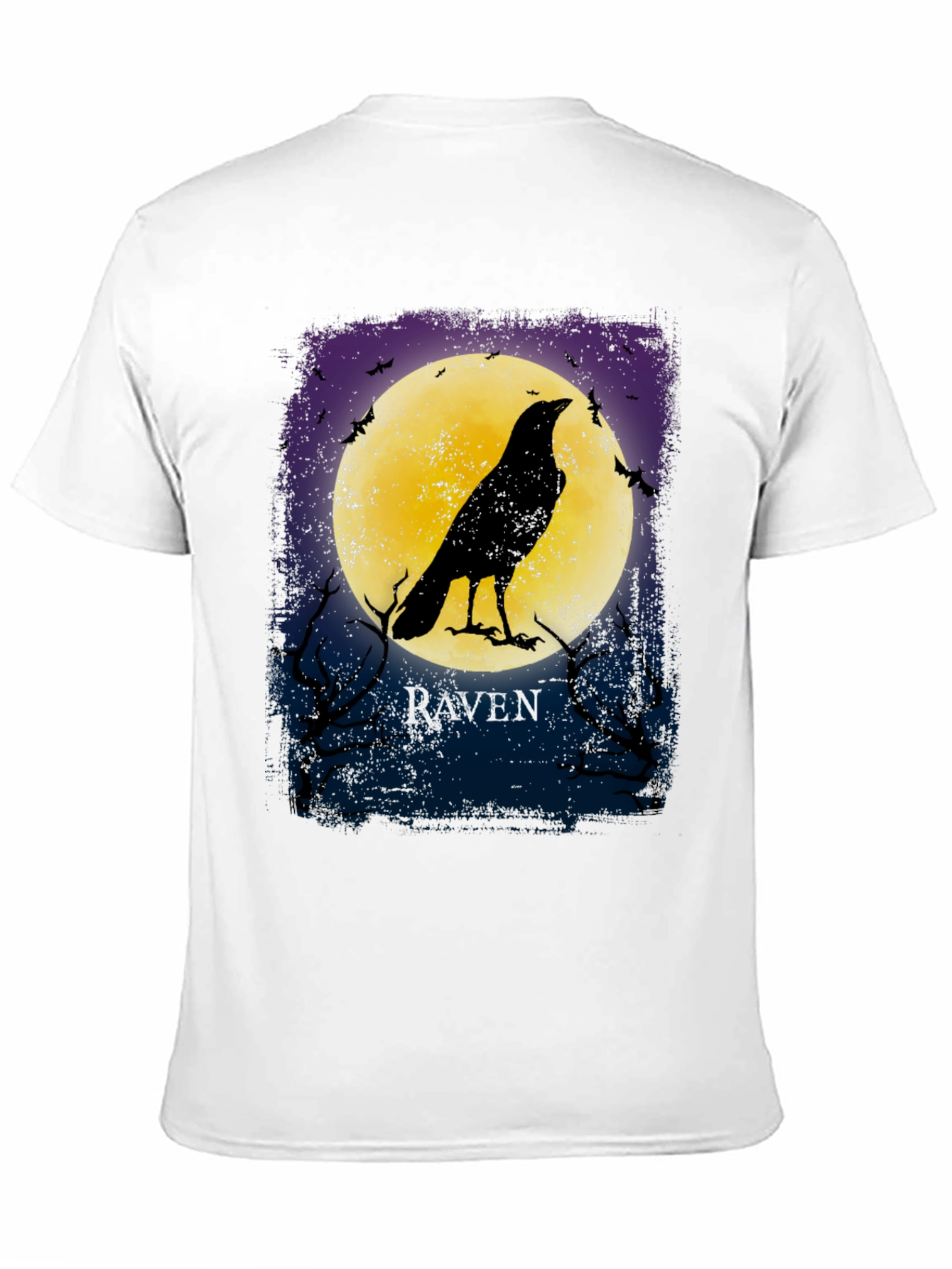 Raven Moon Graphic T-Shirt Black