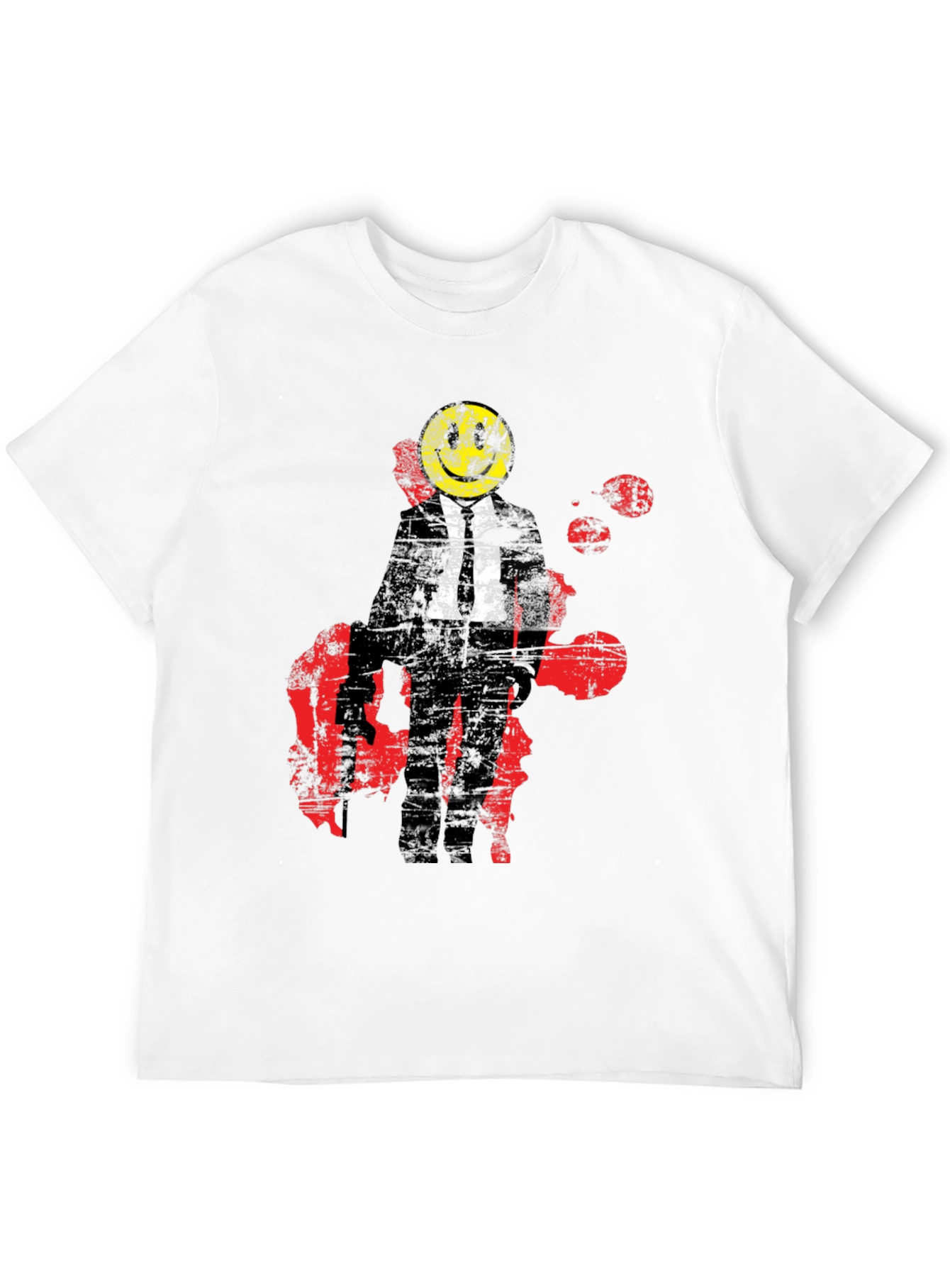 Smiley Face Suit T-Shirt - Red Splatter