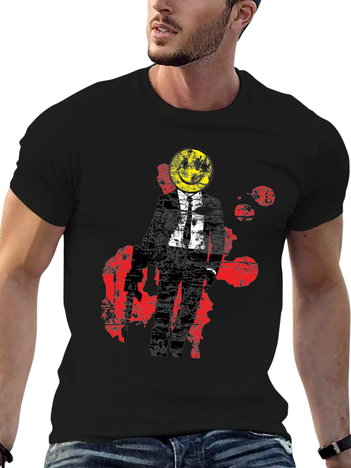 Smiley Face Suit T-Shirt - Red Splatter