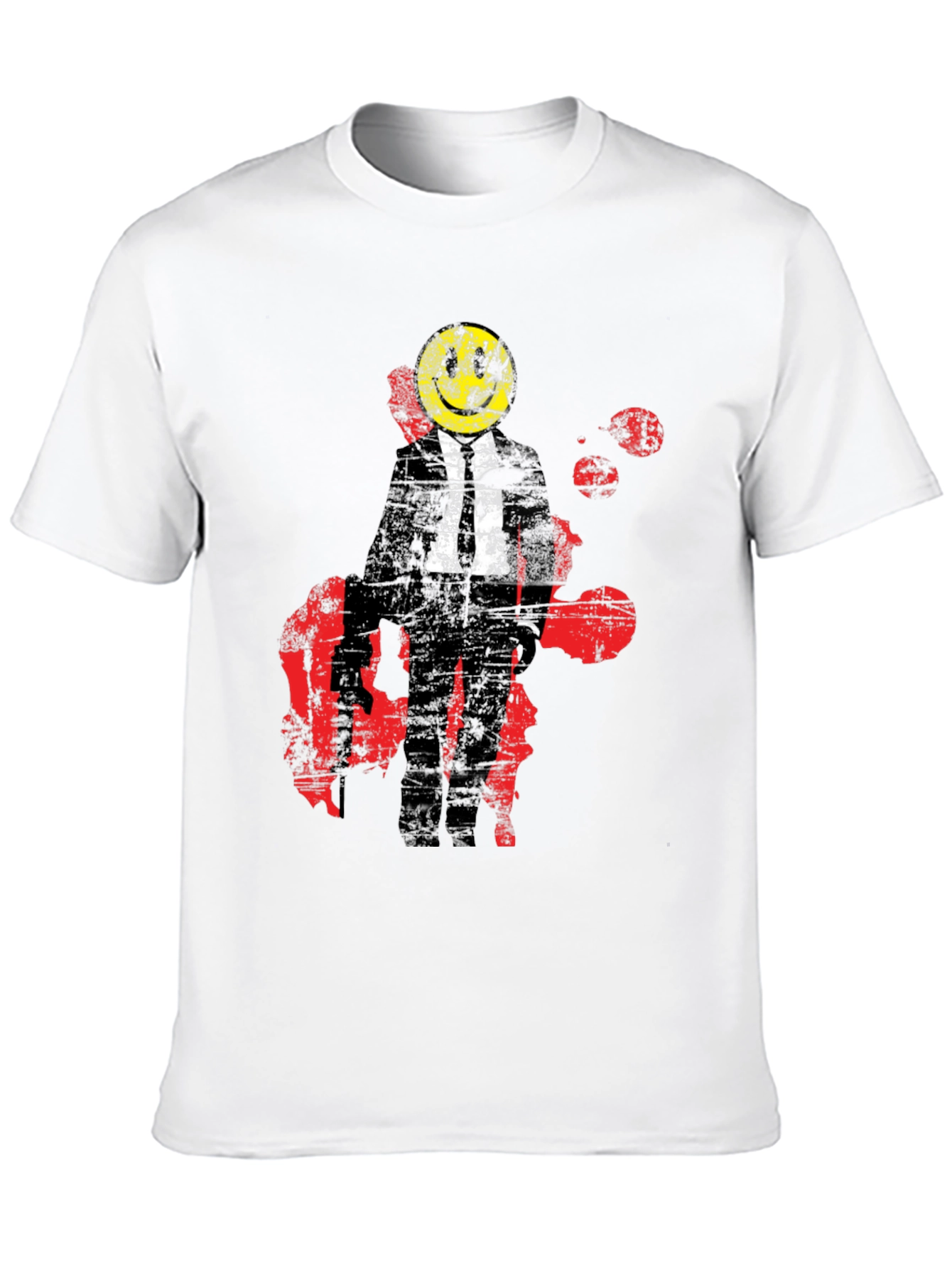 Smiley Face Suit T-Shirt - Red Splatter