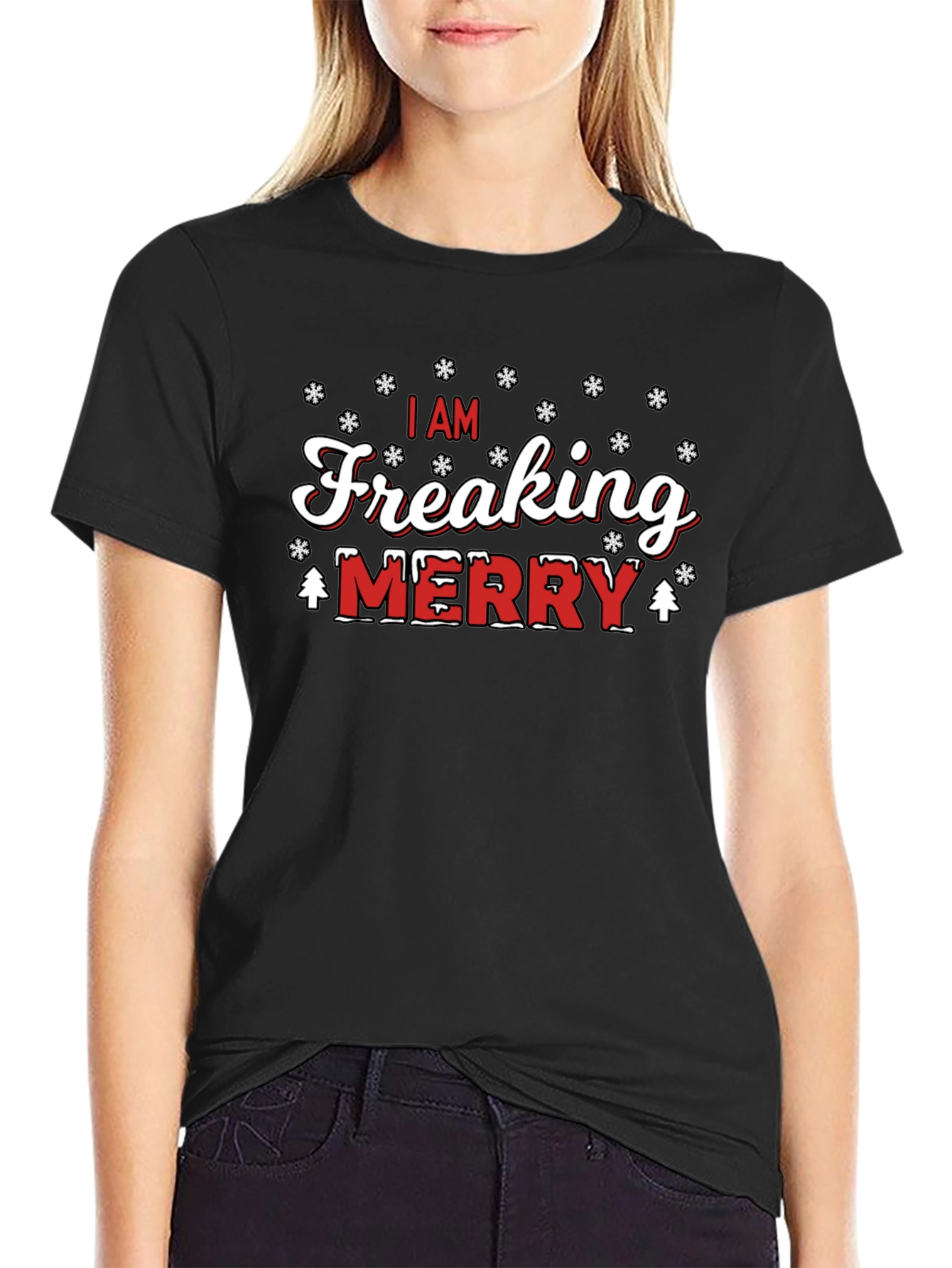 I Am Freaking Merry Christmas Graphic T-Shirt