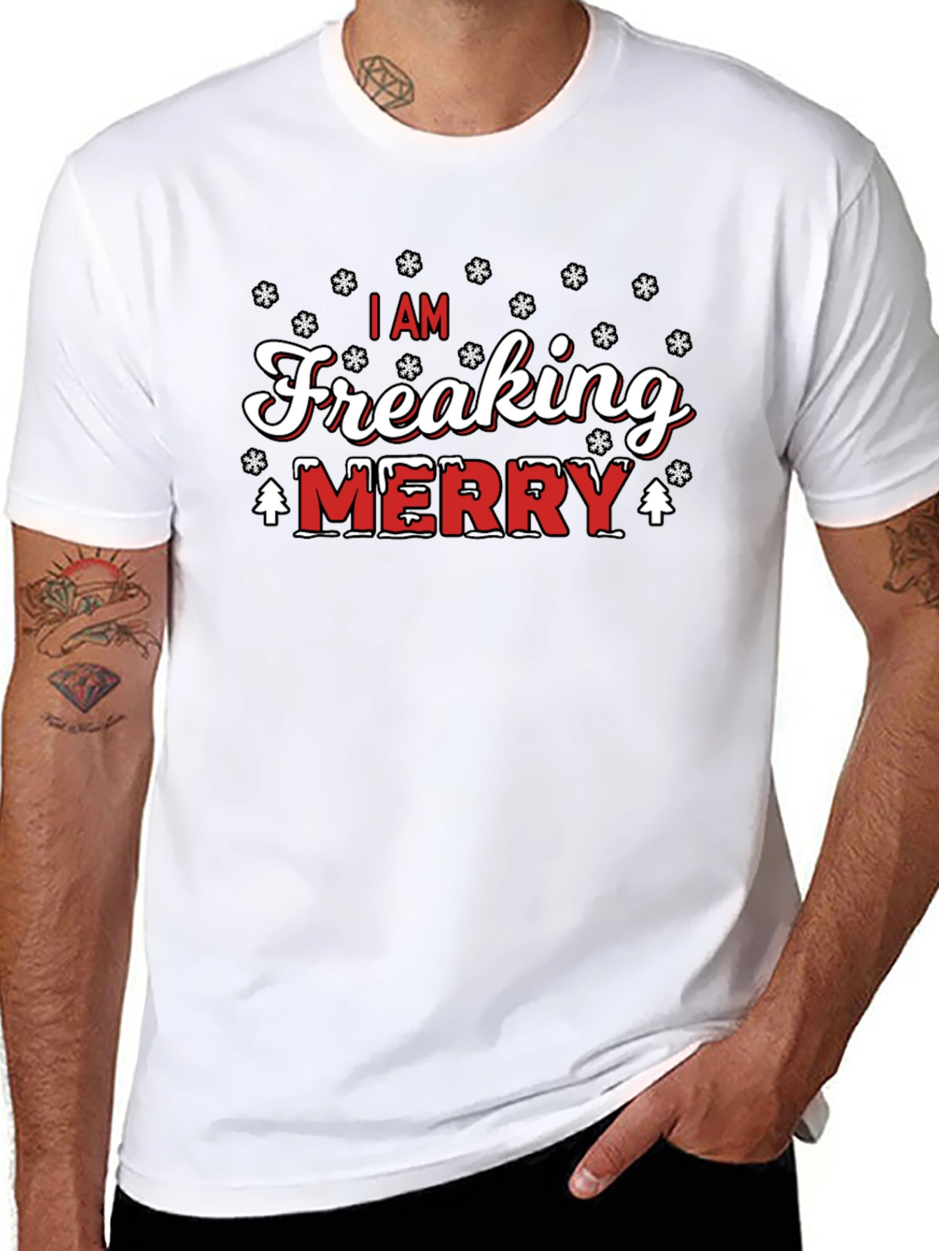 I Am Freaking Merry Christmas Graphic T-Shirt