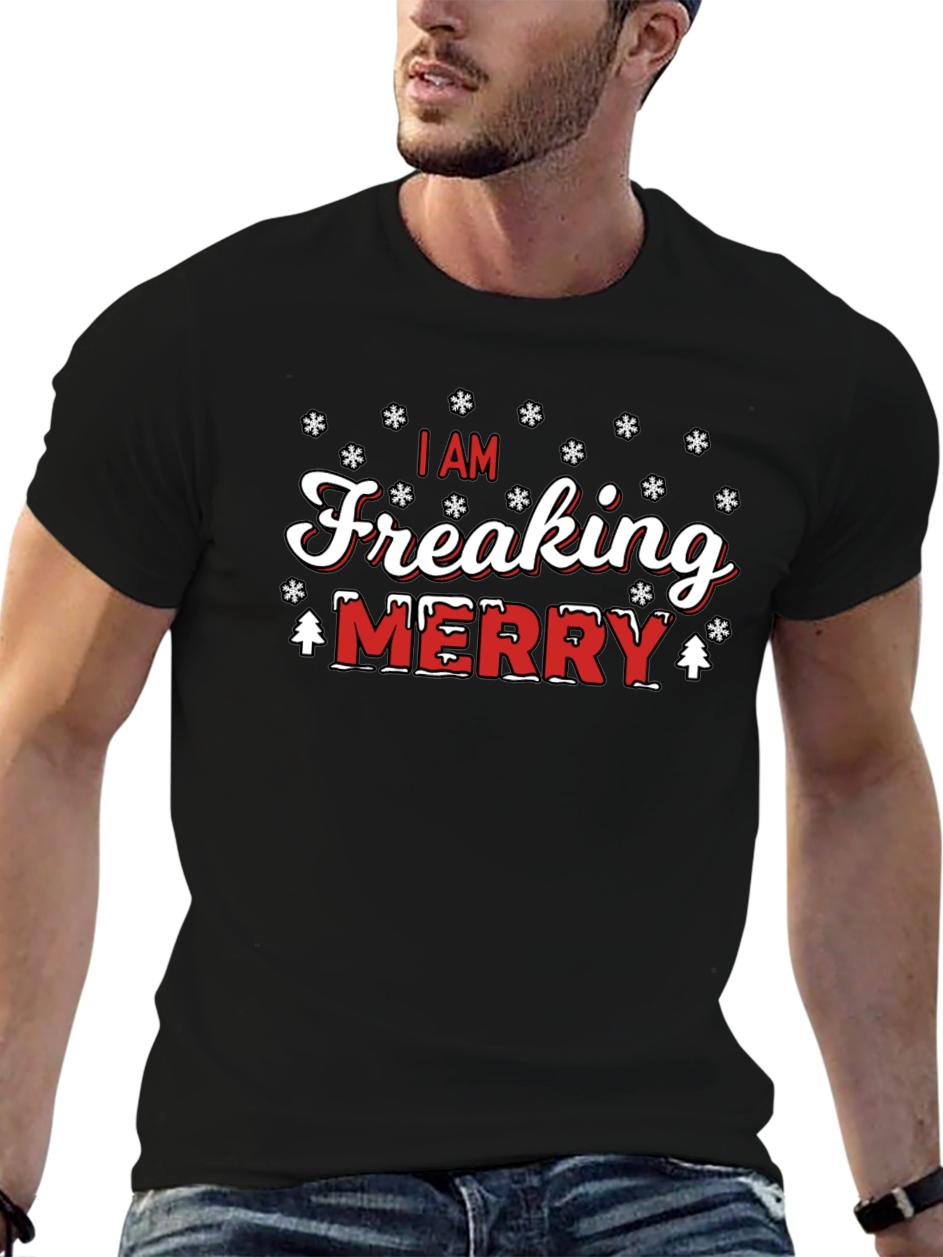 I Am Freaking Merry Christmas Graphic T-Shirt