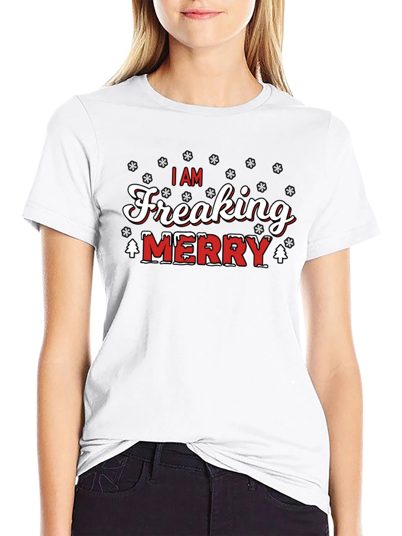 I Am Freaking Merry Christmas Graphic T-Shirt