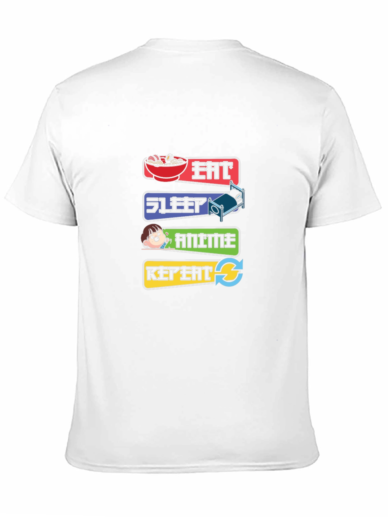 Eat Sleep Anime Repeat Black T-Shirt