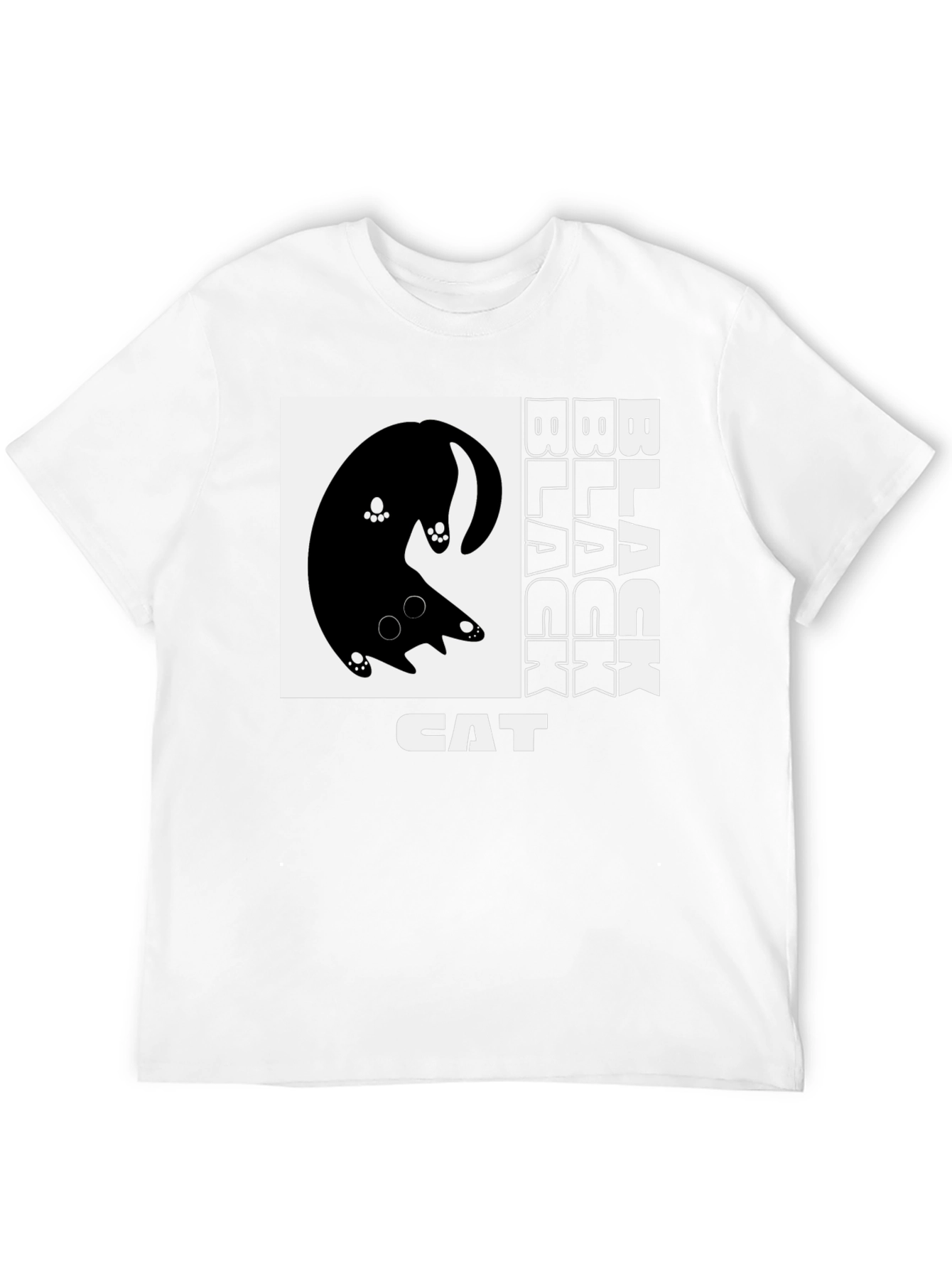 Black Cat Graphic Tee - Whimsical Design