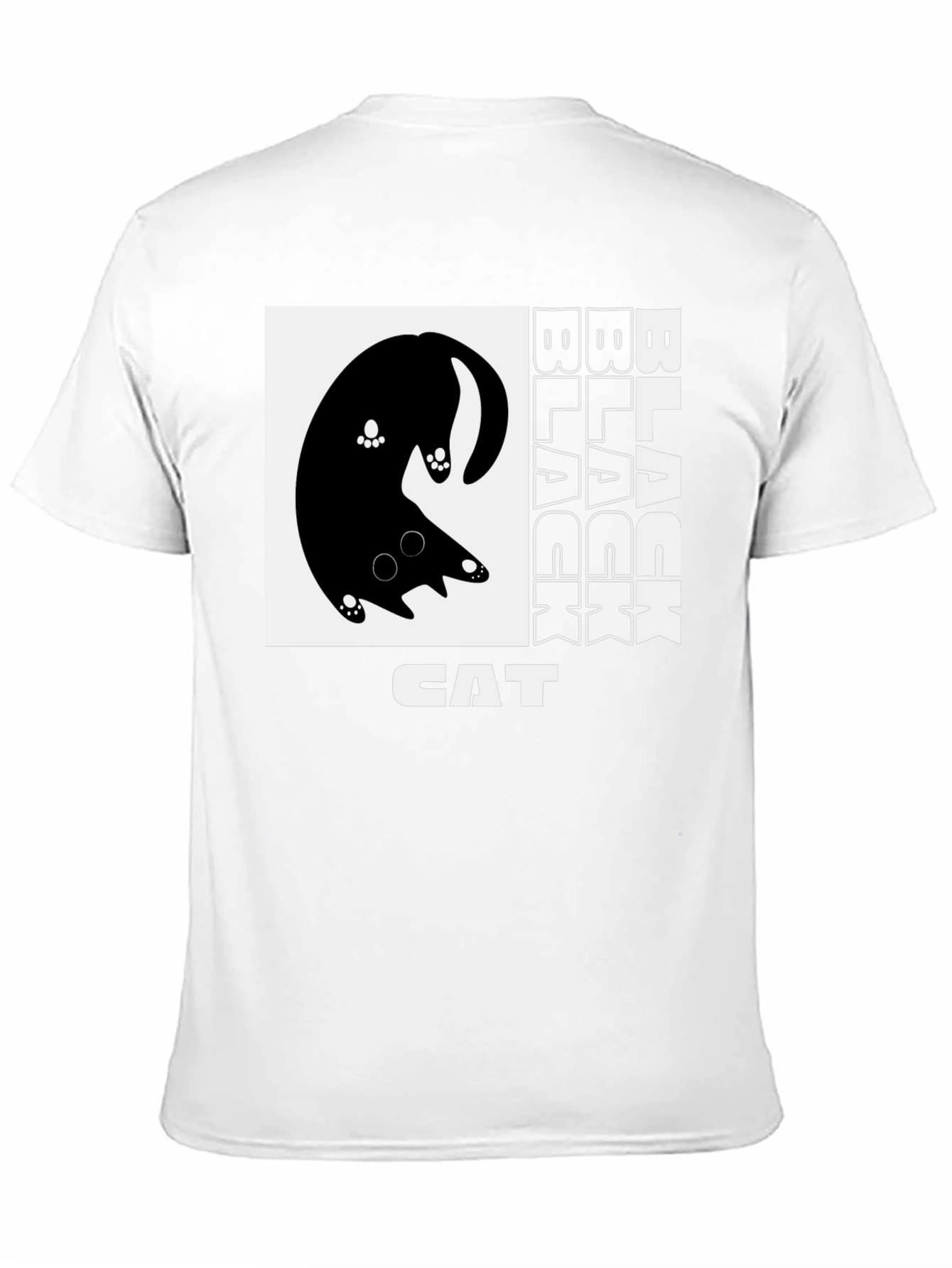 Black Cat Graphic Tee - Whimsical Design