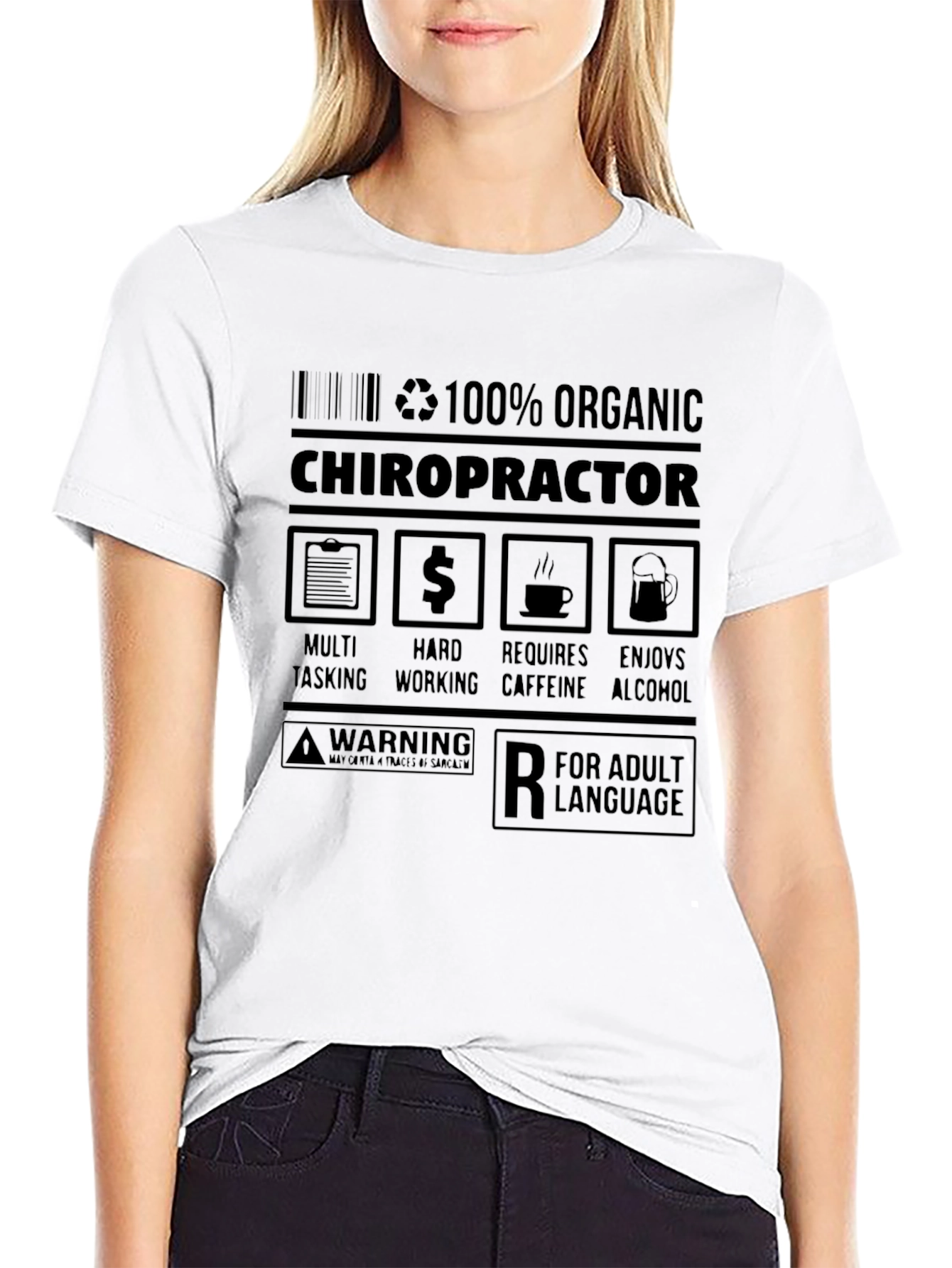 100% Organic Chiropractor Adult Humor T-Shirt
