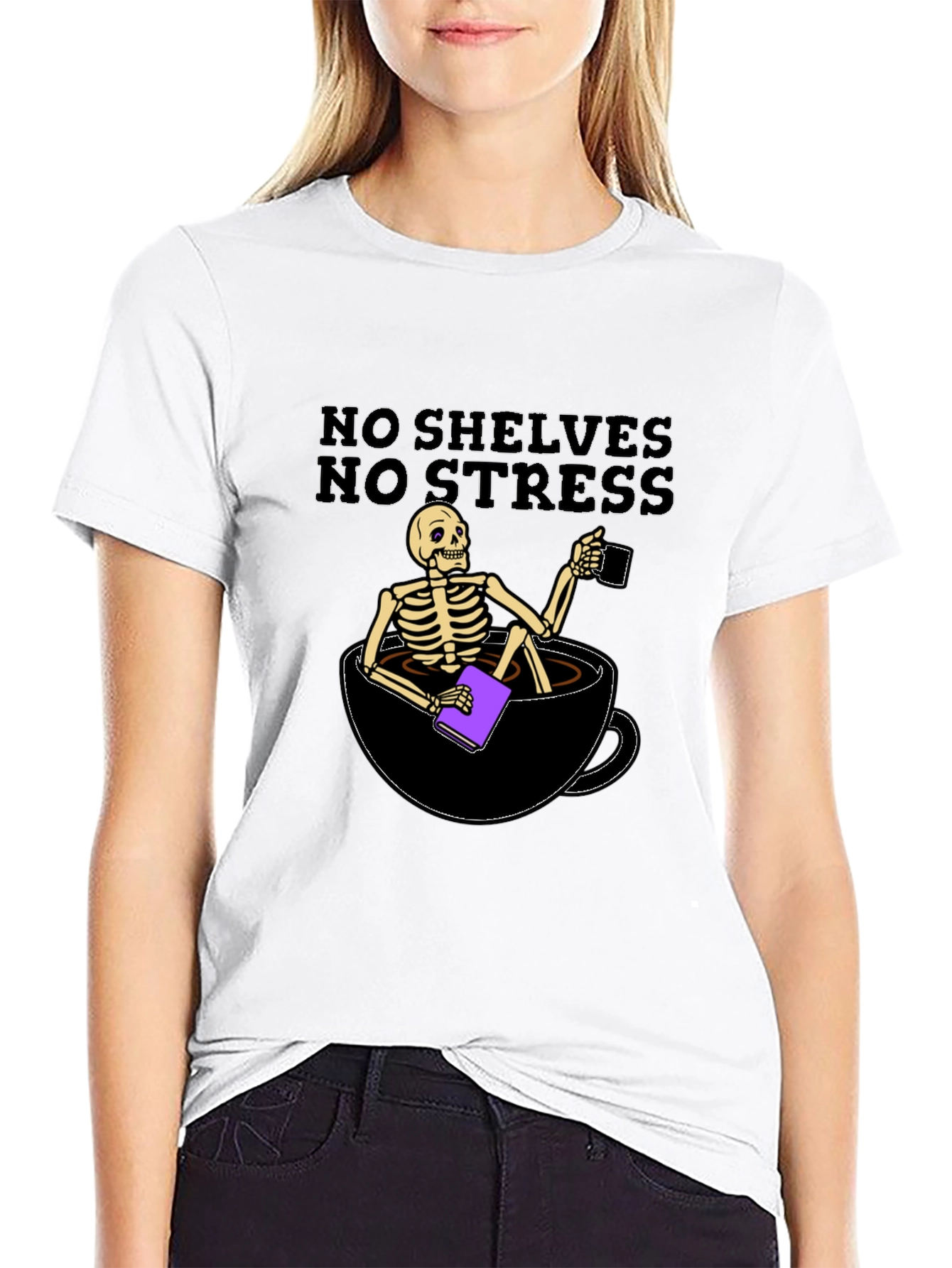 Relaxed Skeleton T-Shirt - No Shelves No Stress!