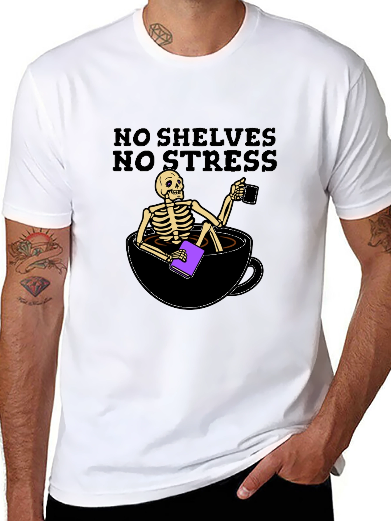 Relaxed Skeleton T-Shirt - No Shelves No Stress!