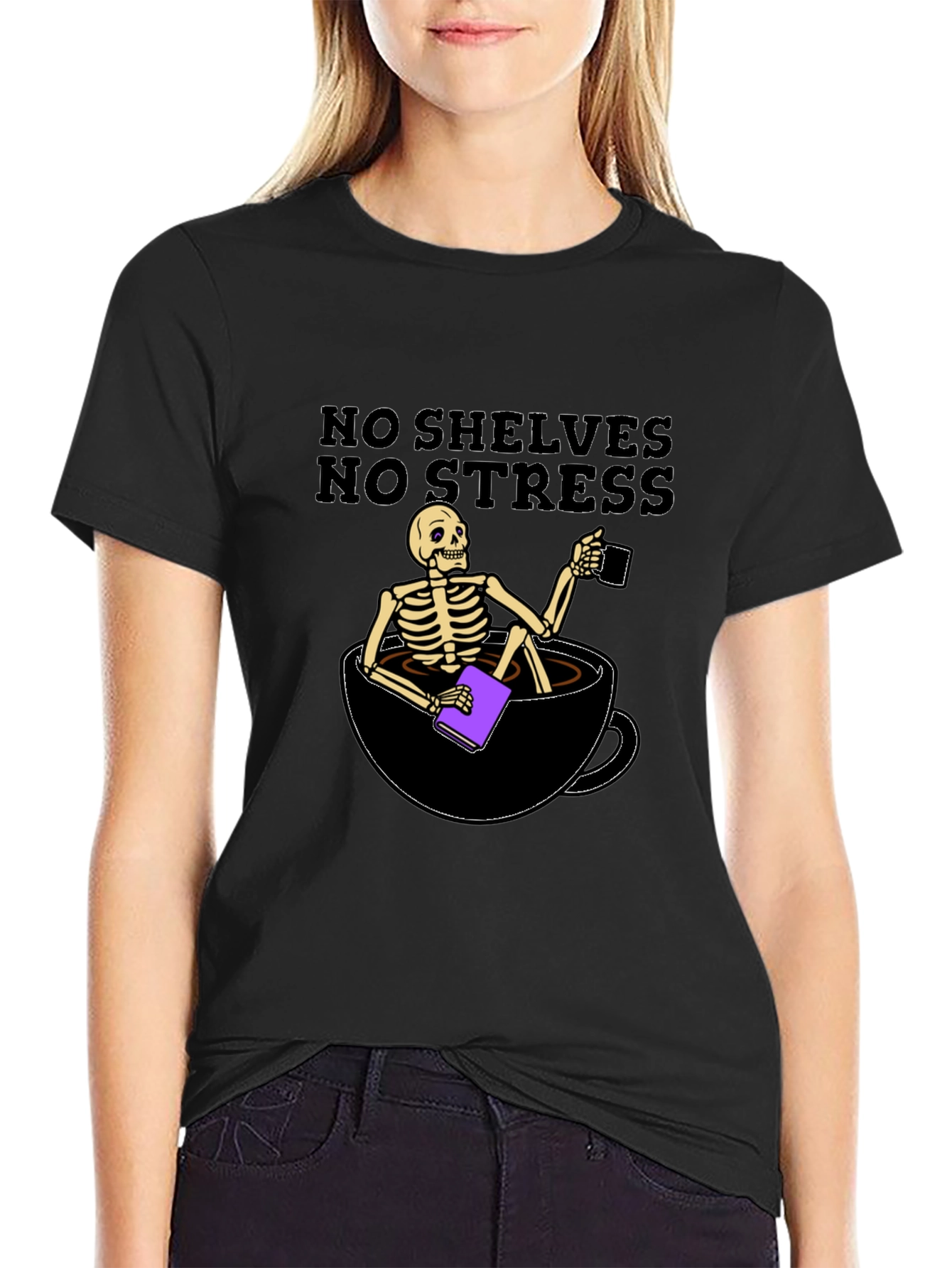 Relaxed Skeleton T-Shirt - No Shelves No Stress!