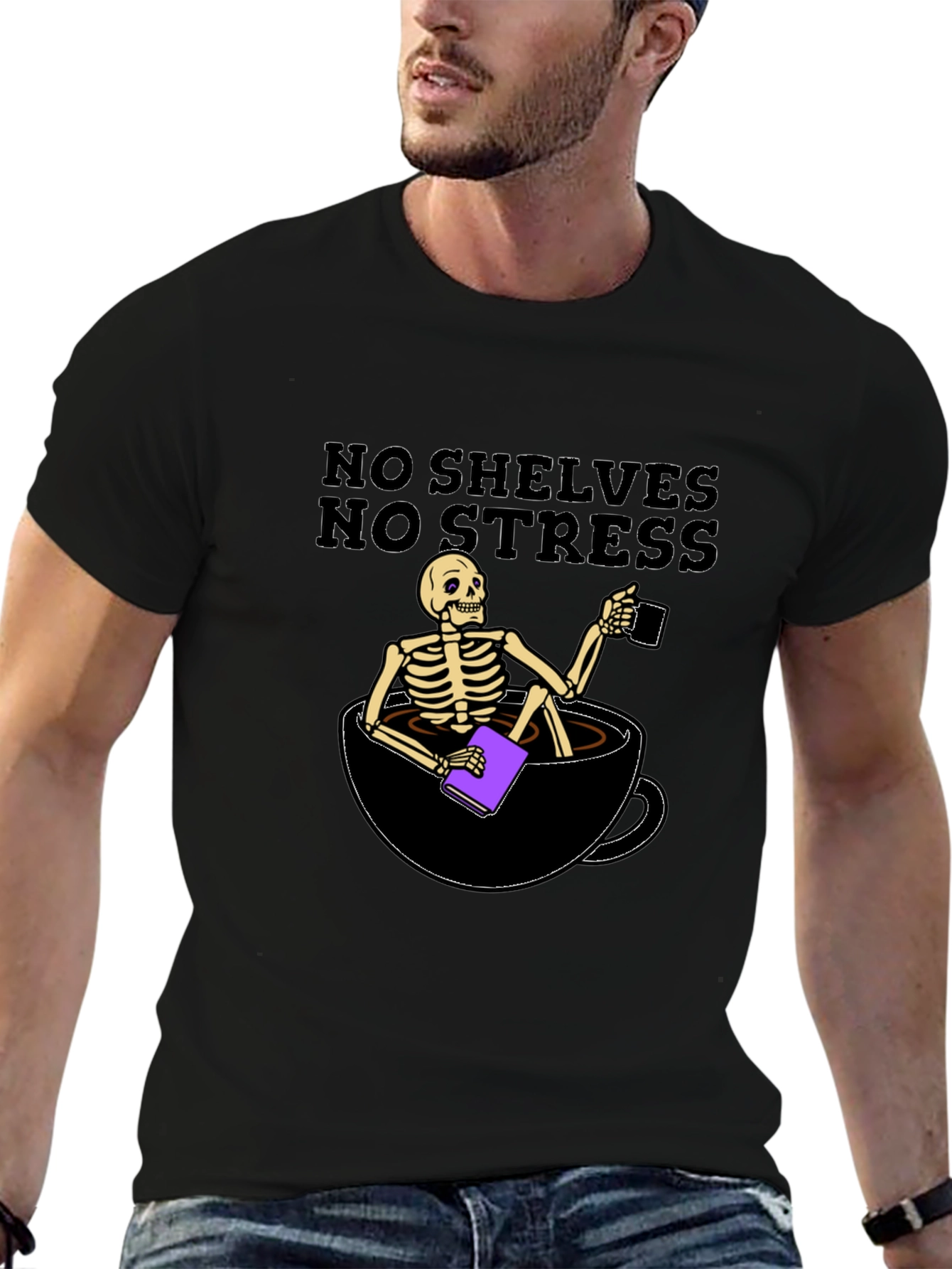Relaxed Skeleton T-Shirt - No Shelves No Stress!