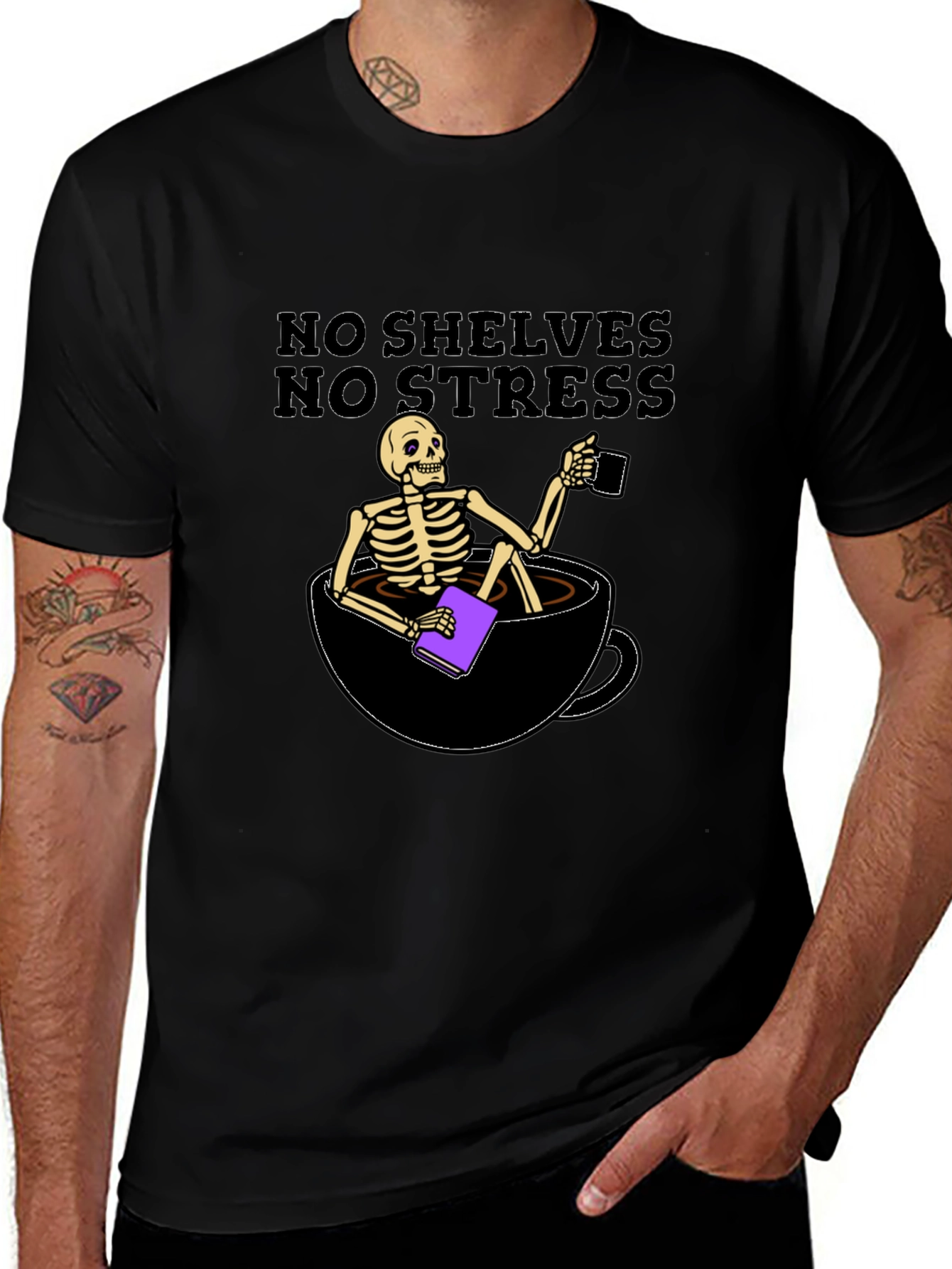 Relaxed Skeleton T-Shirt - No Shelves No Stress!