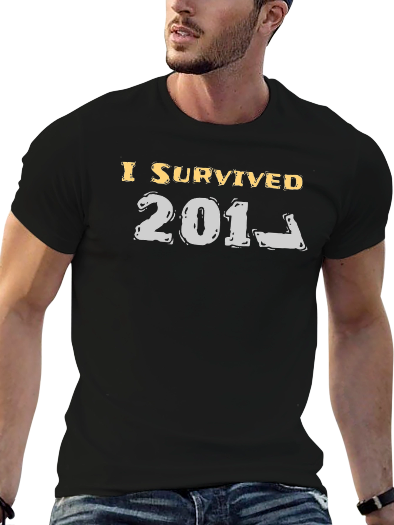 I Survived 201_ Black T-Shirt