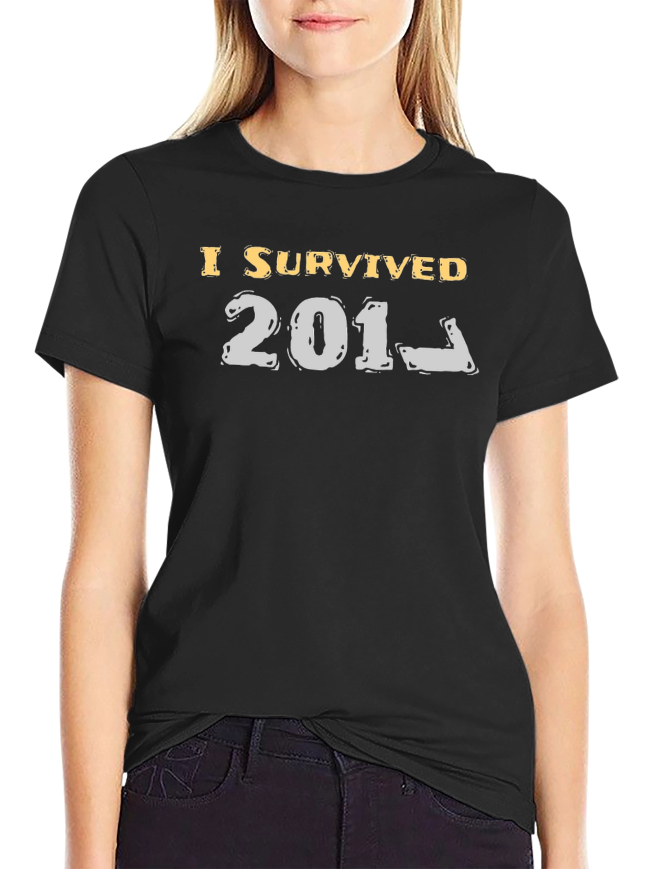 I Survived 201_ Black T-Shirt