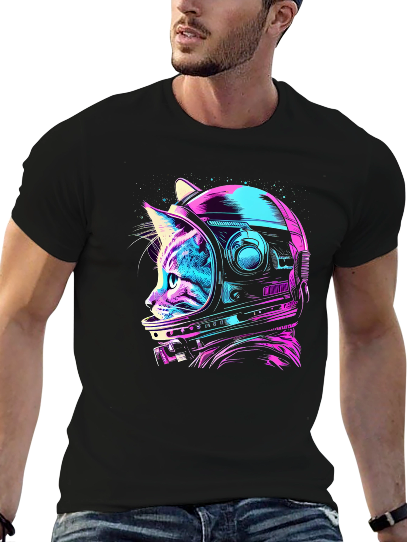 Cat Astronaut Graphic T-Shirt