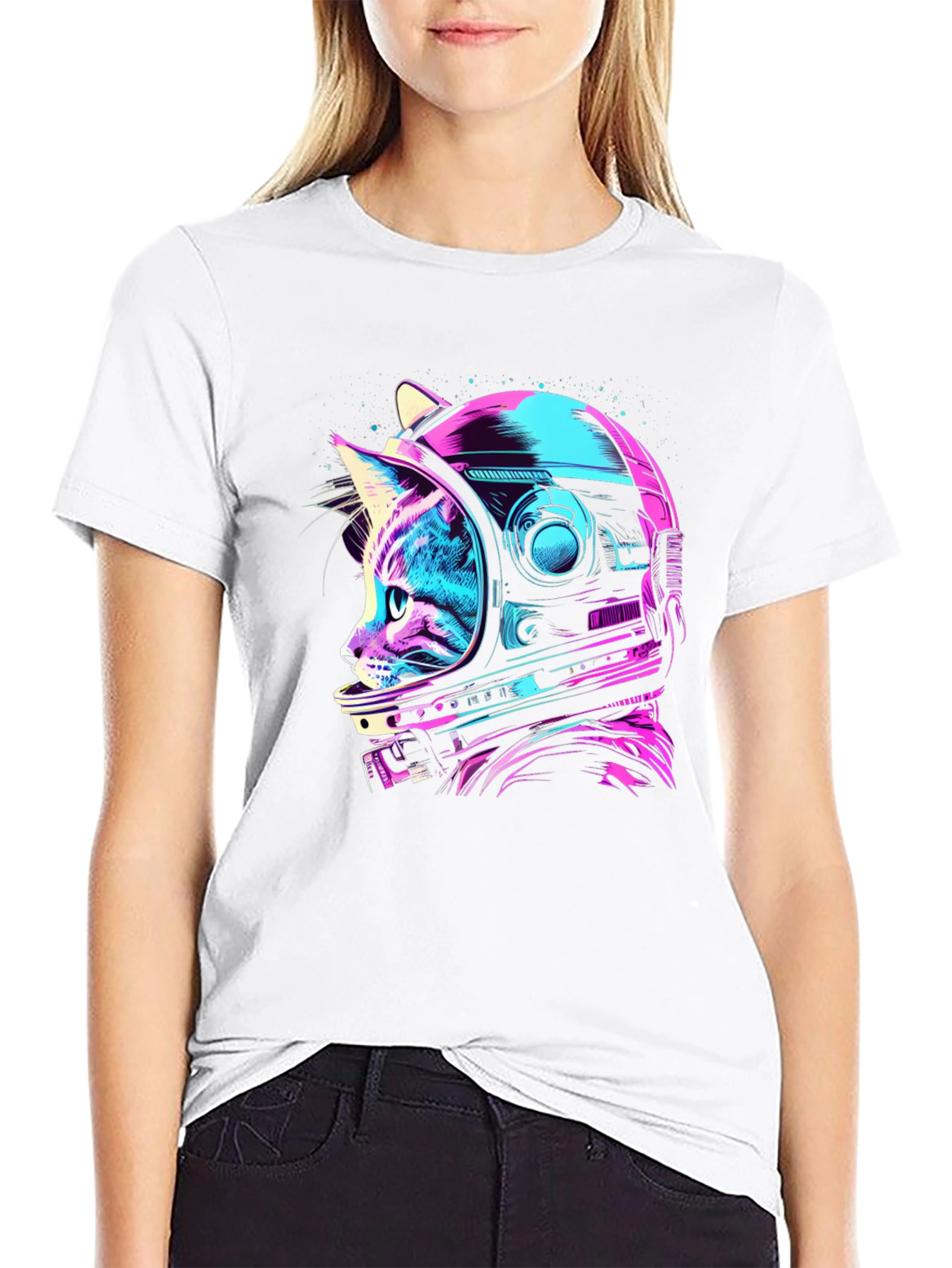 Cat Astronaut Graphic T-Shirt