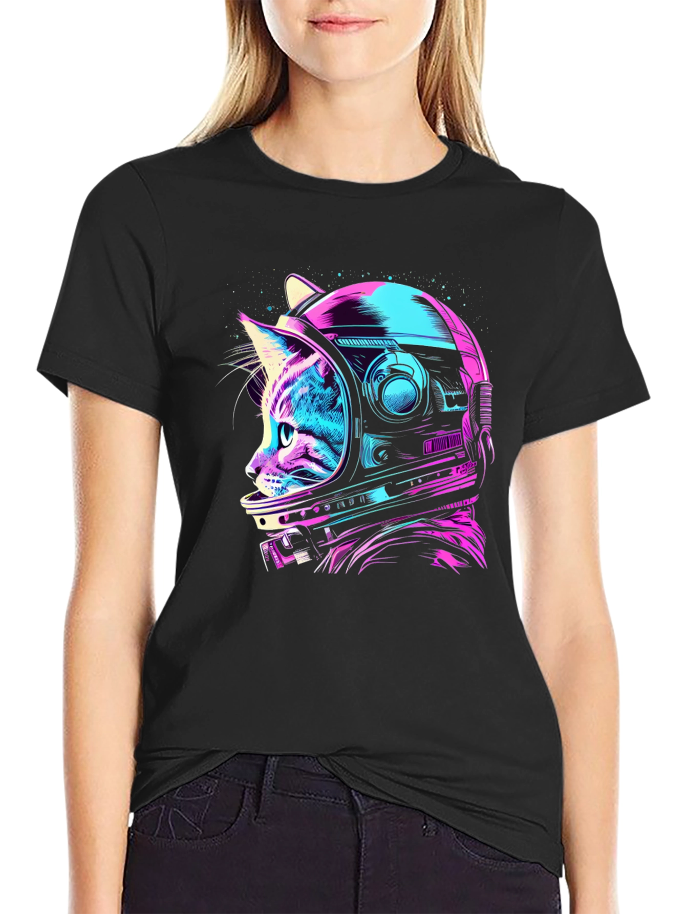 Cat Astronaut Graphic T-Shirt