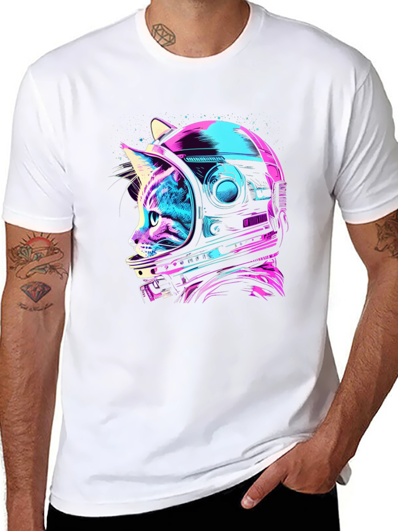 Cat Astronaut Graphic T-Shirt