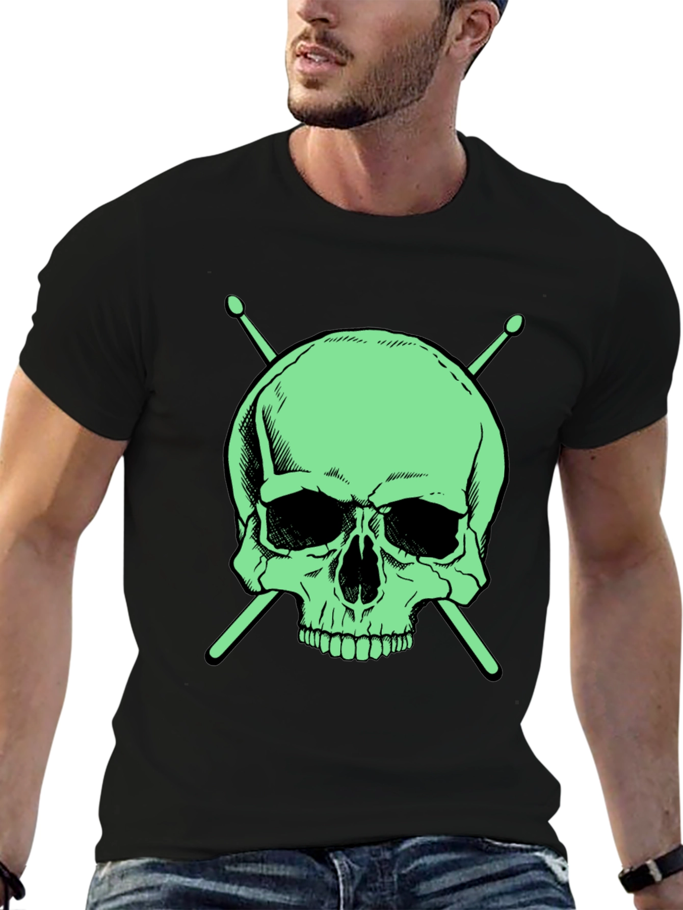 Skull & Drumsticks Graphic Tee