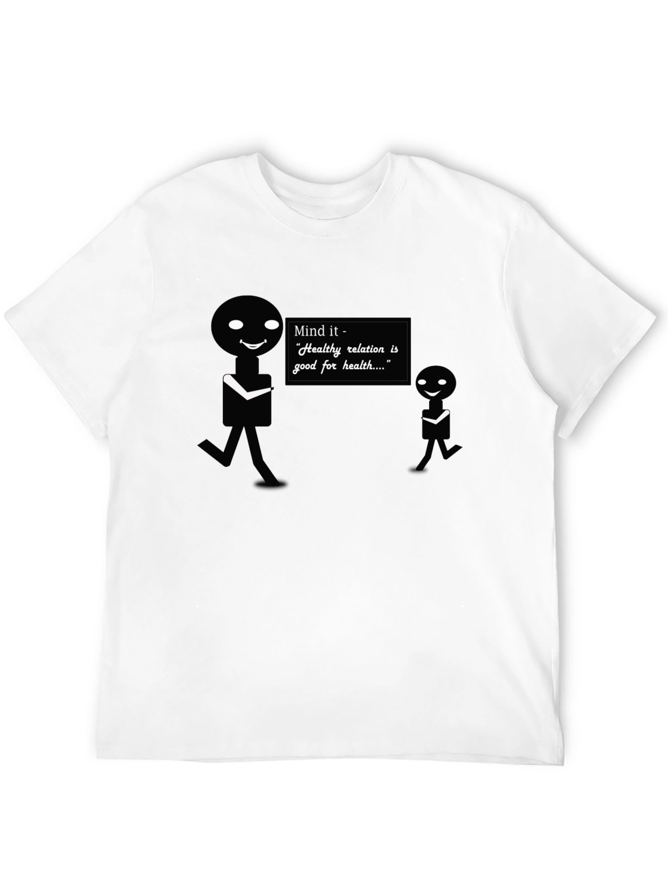 Mind It Healthy Relation Black Graphic T-Shirt