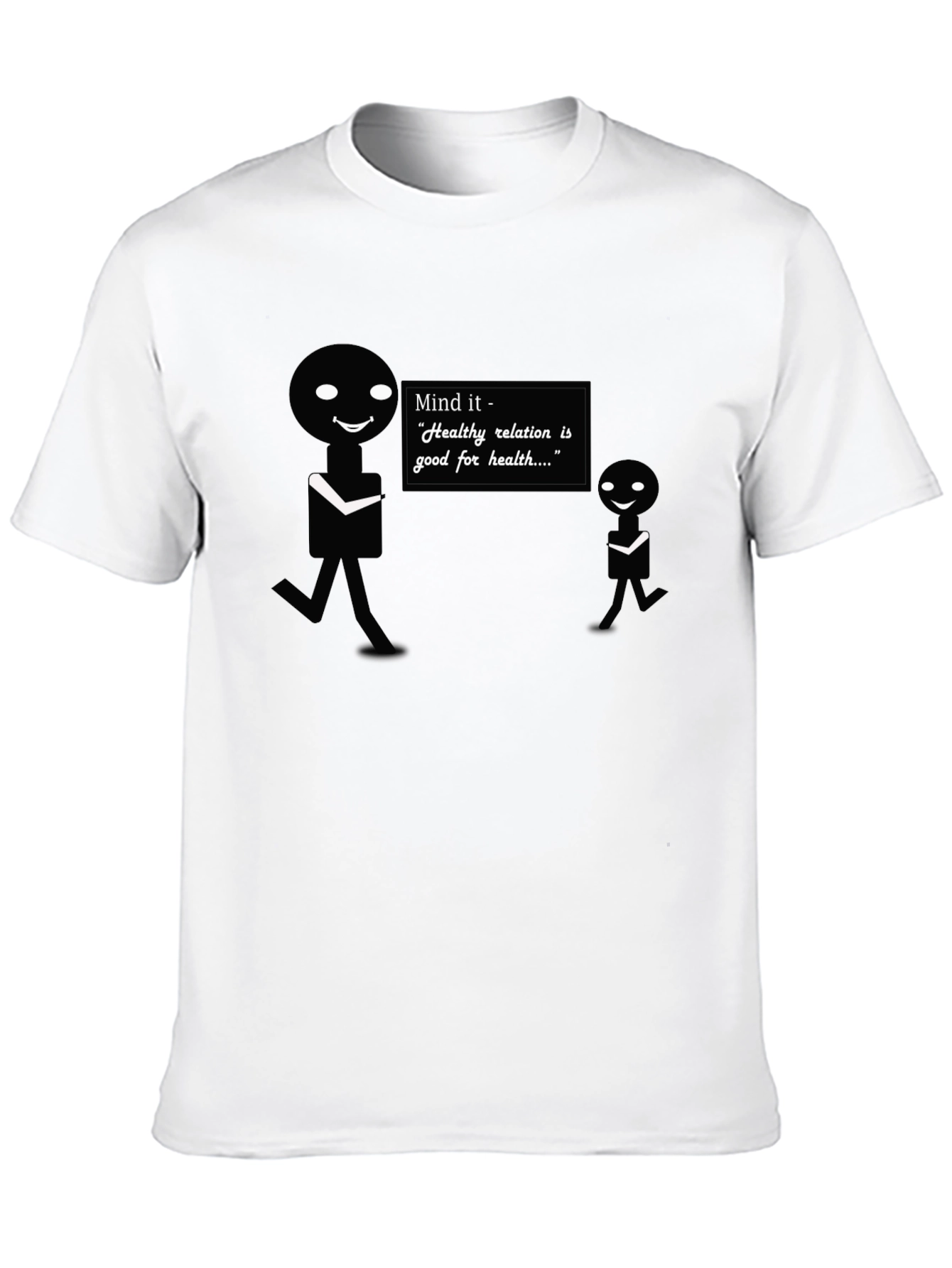 Mind It Healthy Relation Black Graphic T-Shirt