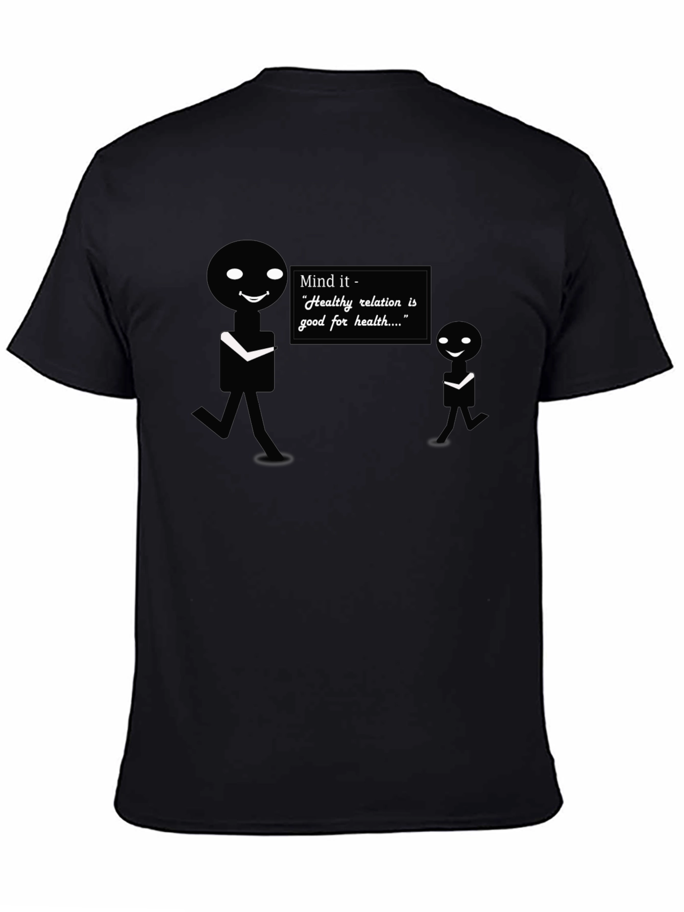 Mind It Healthy Relation Black Graphic T-Shirt