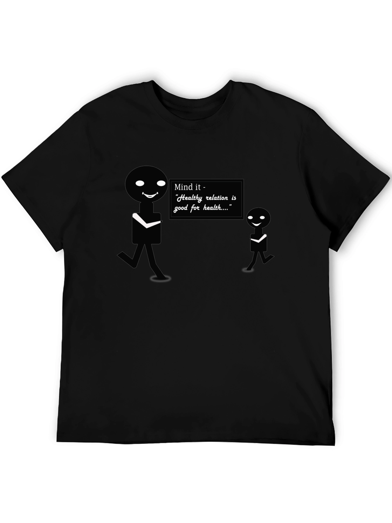 Mind It Healthy Relation Black Graphic T-Shirt