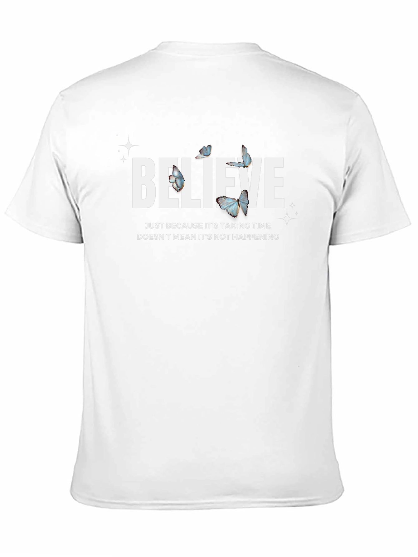 Believe Butterfly Graphic Black T-Shirt