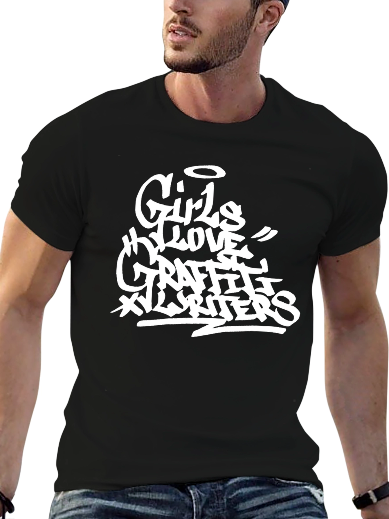 Girls Love Graffiti Writers Black Graphic T-Shirt