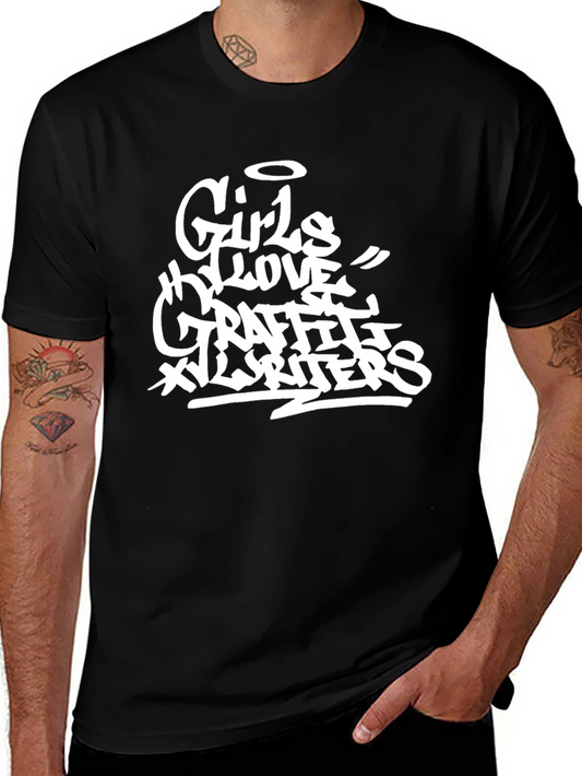 Girls Love Graffiti Writers Black Graphic T-Shirt