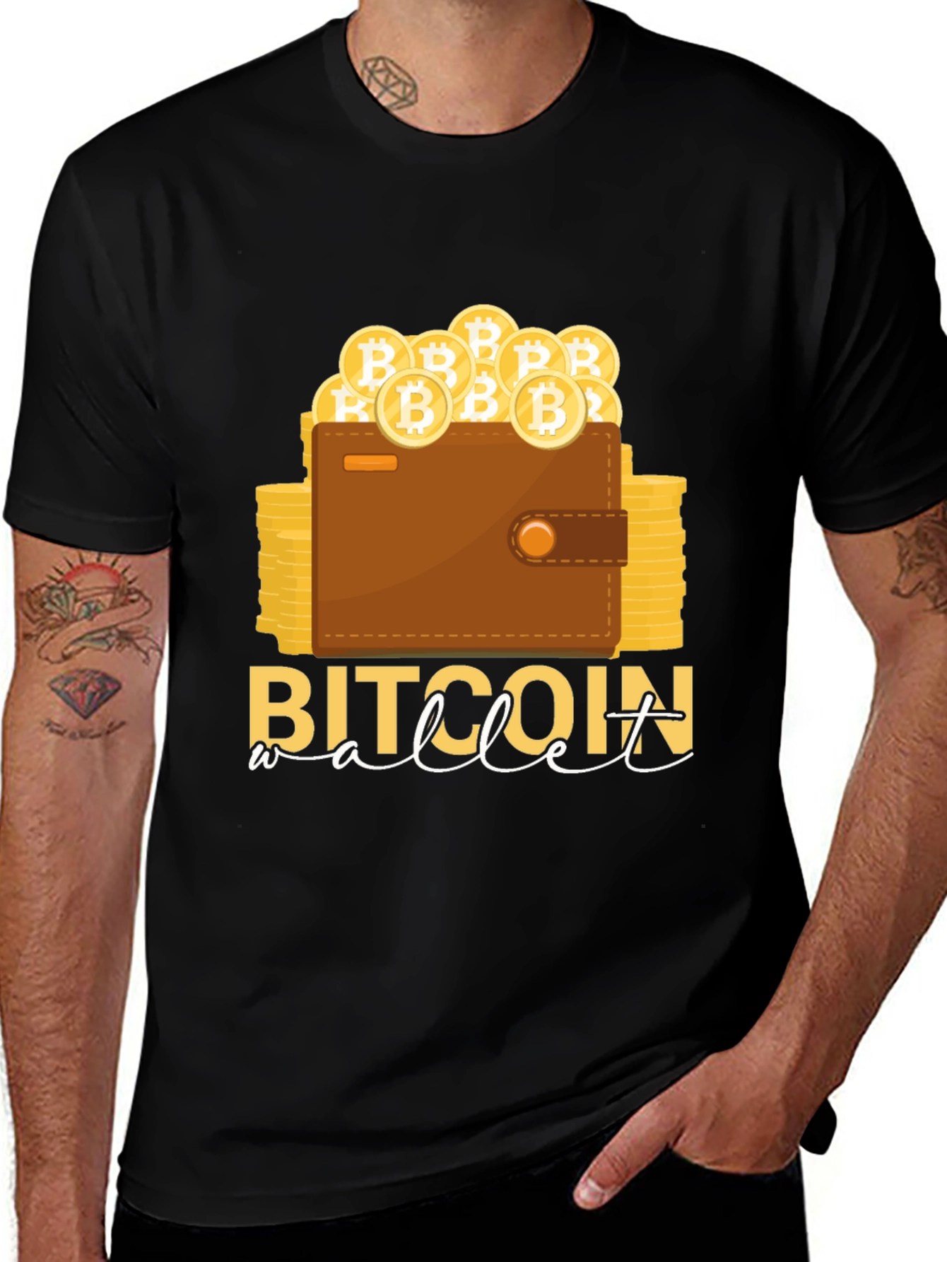 Bitcoin Wallet T-Shirt Crypto Design