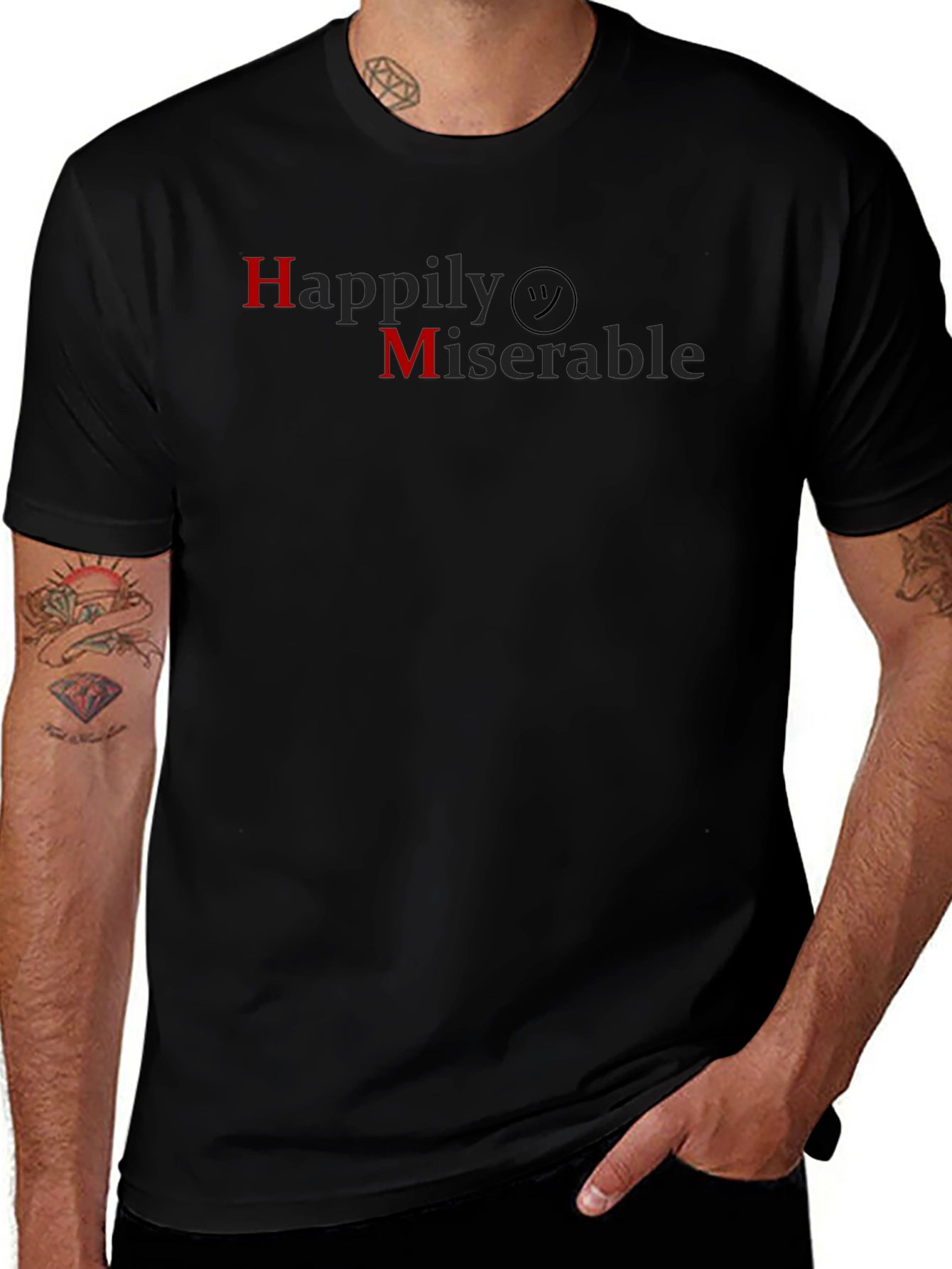 Happily Miserable Black T-Shirt
