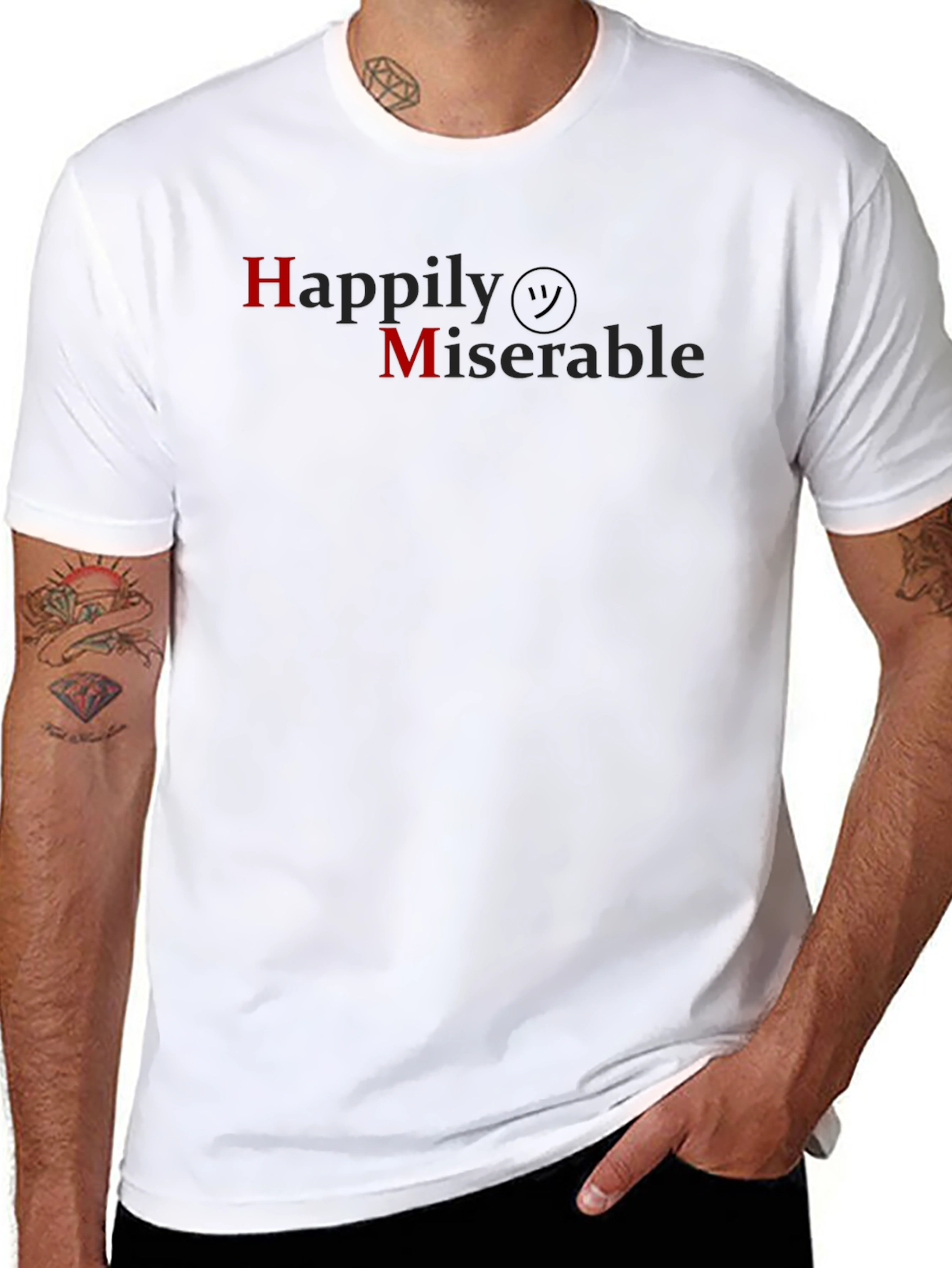 Happily Miserable Black T-Shirt