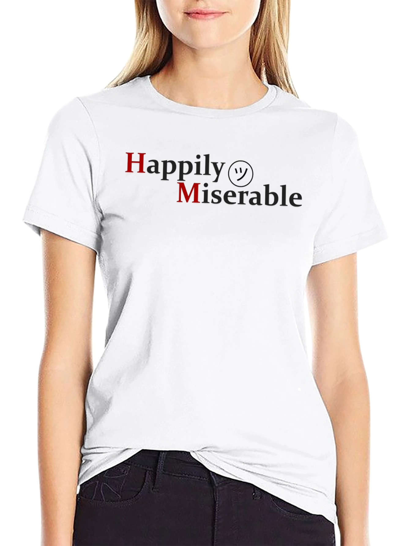 Happily Miserable Black T-Shirt
