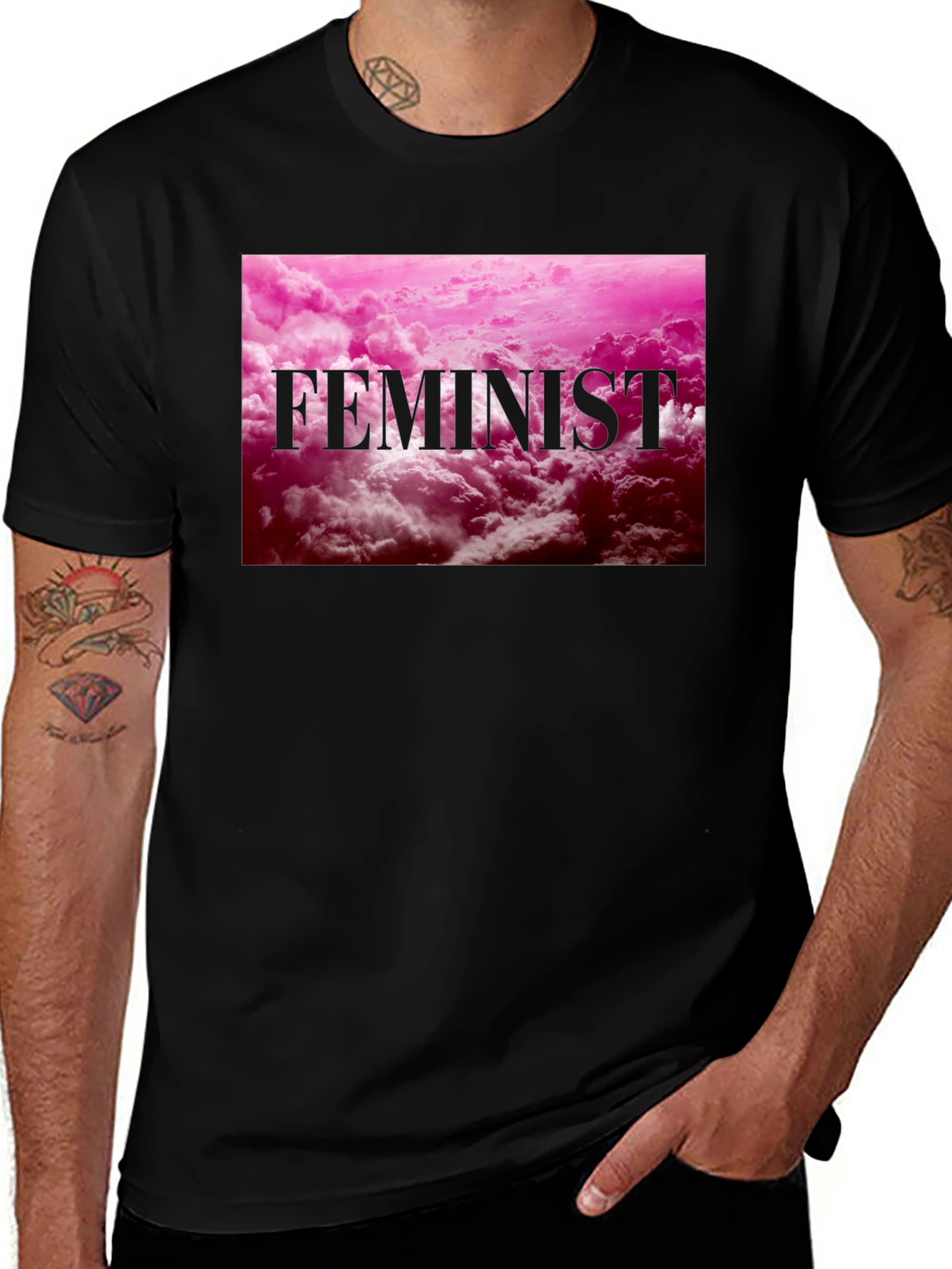 Feminist Graphic Tee - Pink Cloud Design