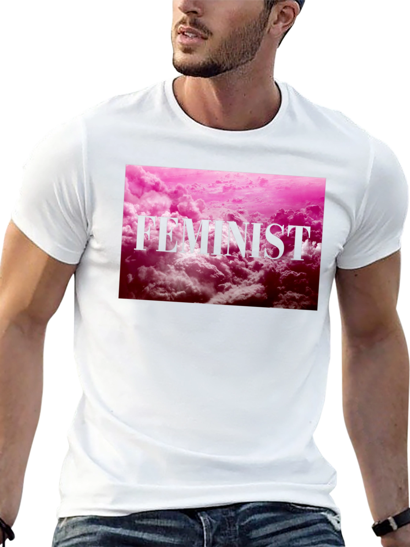 Feminist Graphic Tee - Pink Cloud Design