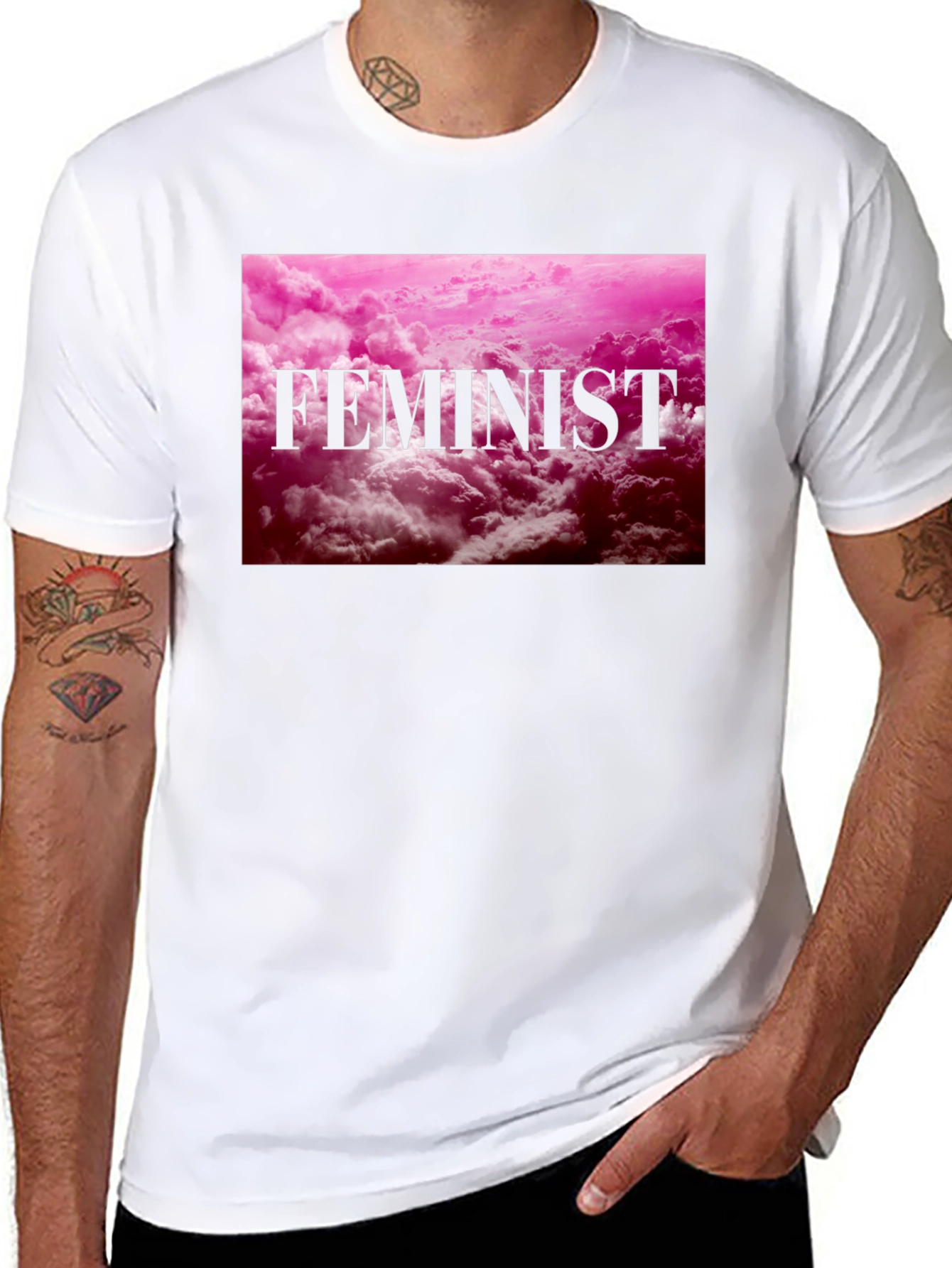 Feminist Graphic Tee - Pink Cloud Design