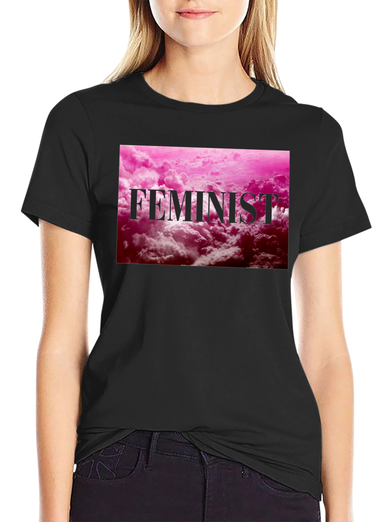Feminist Graphic Tee - Pink Cloud Design