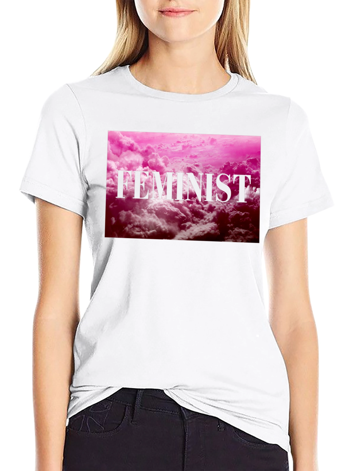Feminist Graphic Tee - Pink Cloud Design